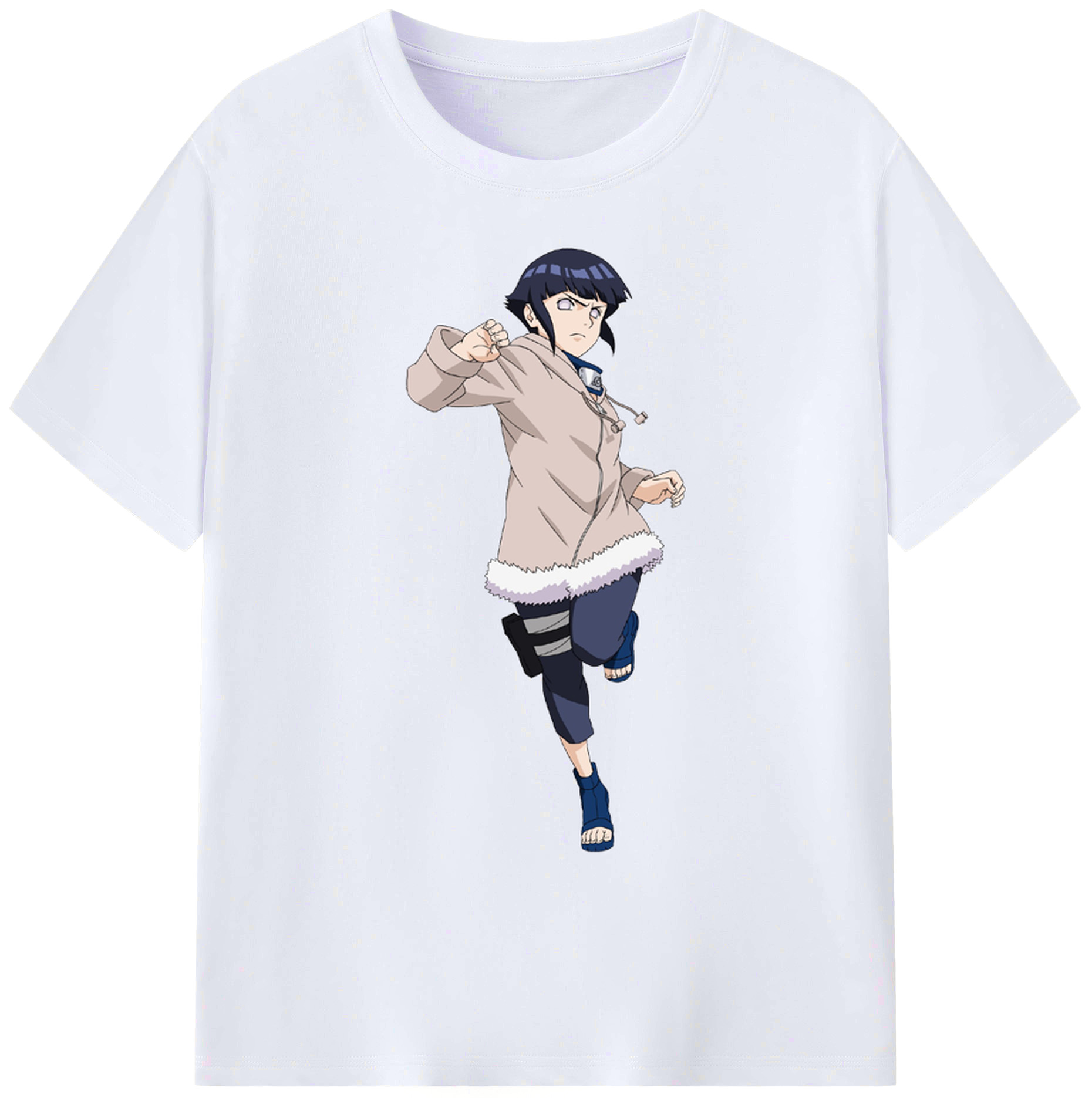（画像用） NARUTO -ナルト- 日向ヒナタ Hyūga Hinata 綿100％ メンズ半袖Tシャツ｜肌触りやわらか＆通気性