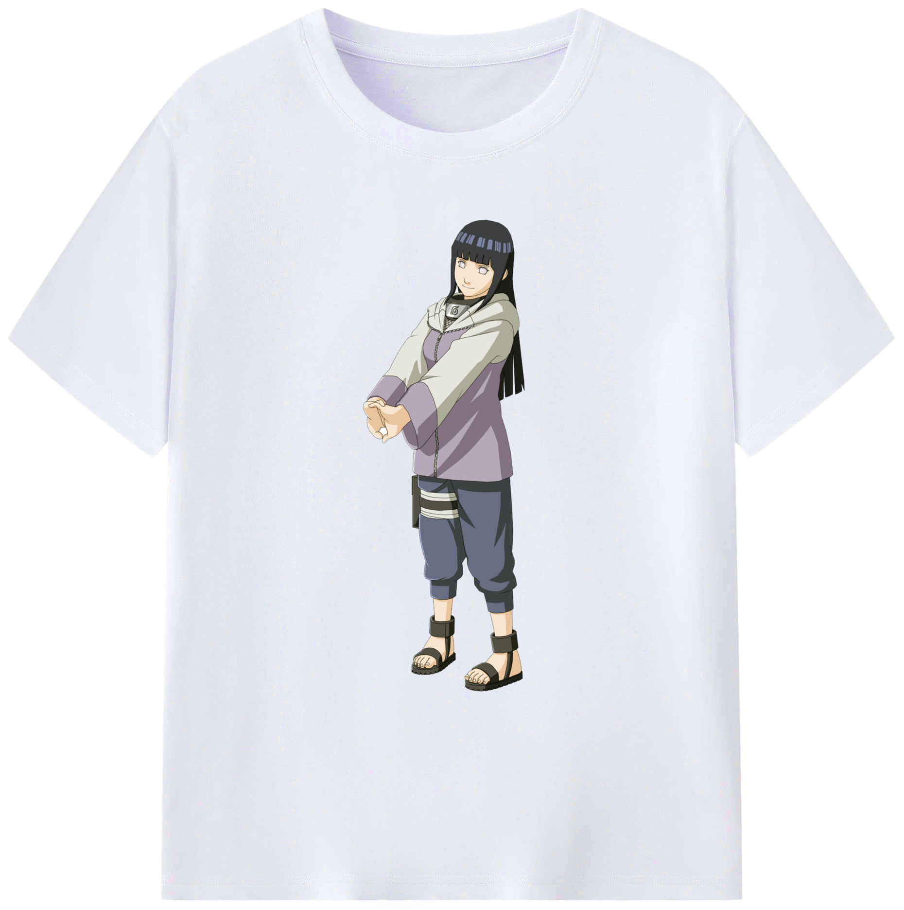 （画像用） NARUTO -ナルト- 日向ヒナタ Hyūga Hinata 綿100％ メンズ半袖Tシャツ｜肌触りやわらか＆通気性