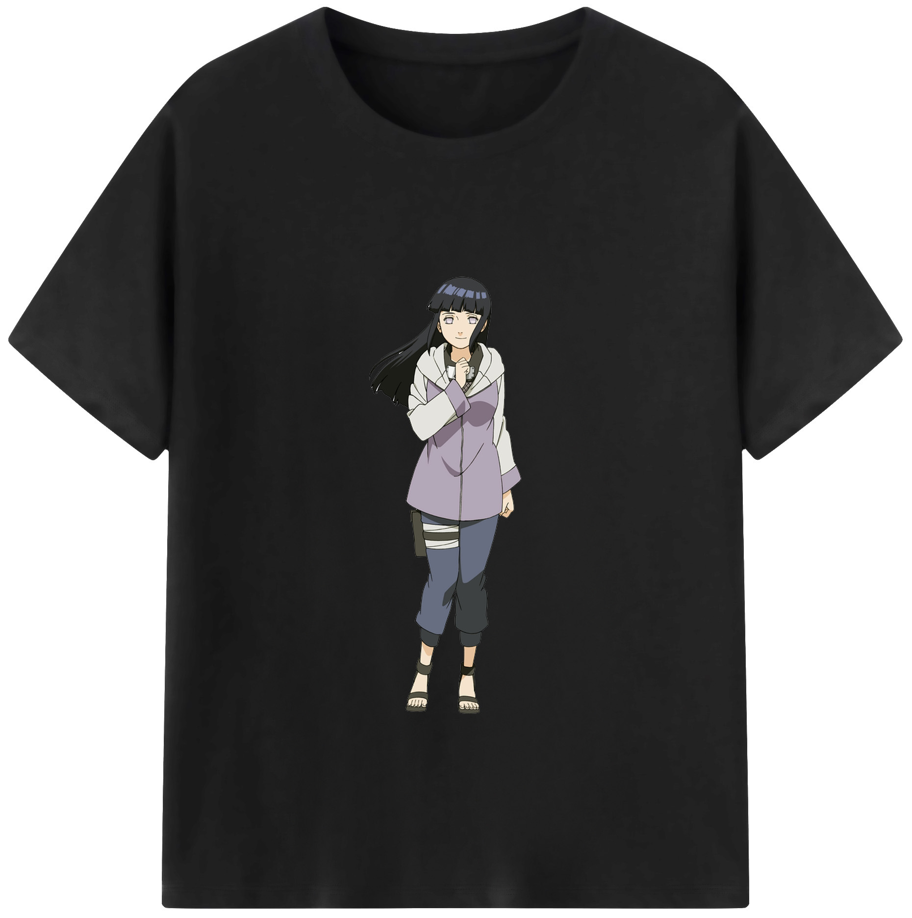 （画像用） NARUTO -ナルト- 日向ヒナタ Hyūga Hinata レディースカジュアルプリントTシャツ（綿100％）