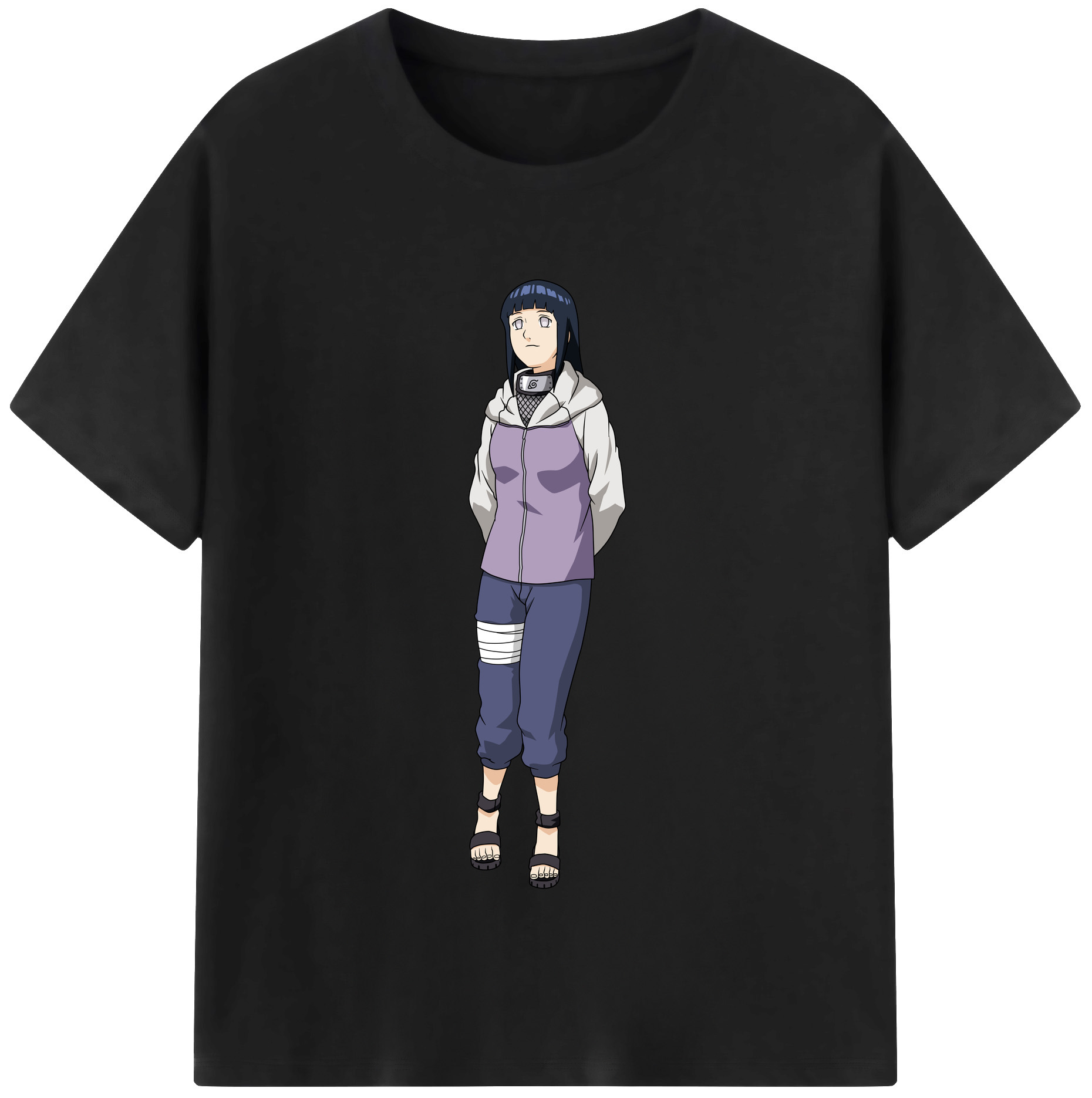 （画像用） NARUTO -ナルト- 日向ヒナタ Hyūga Hinata レディースカジュアルプリントTシャツ（綿100％）