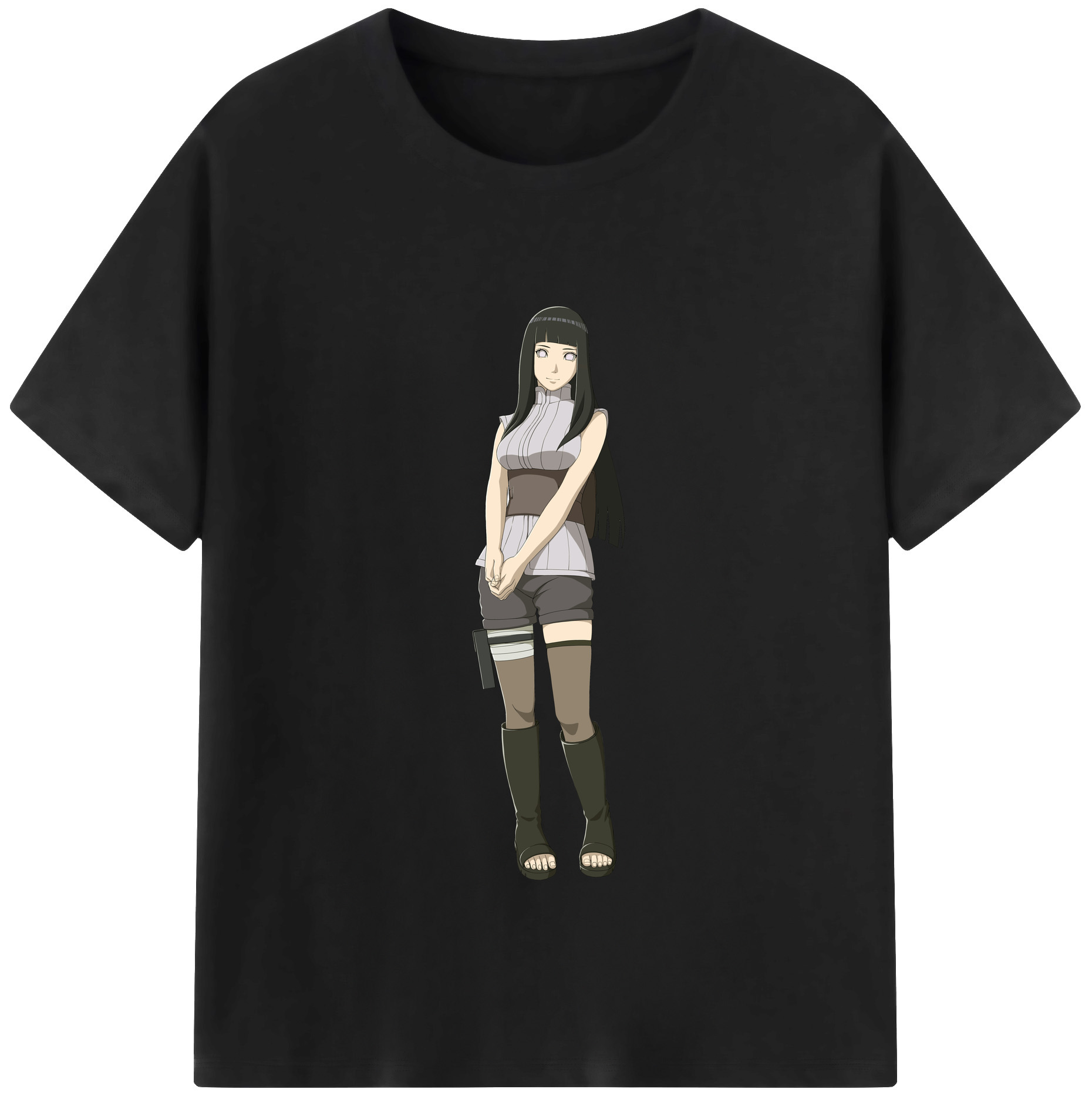 （画像用） NARUTO -ナルト- 日向ヒナタ Hyūga Hinata レディースカジュアルプリントTシャツ（綿100％）