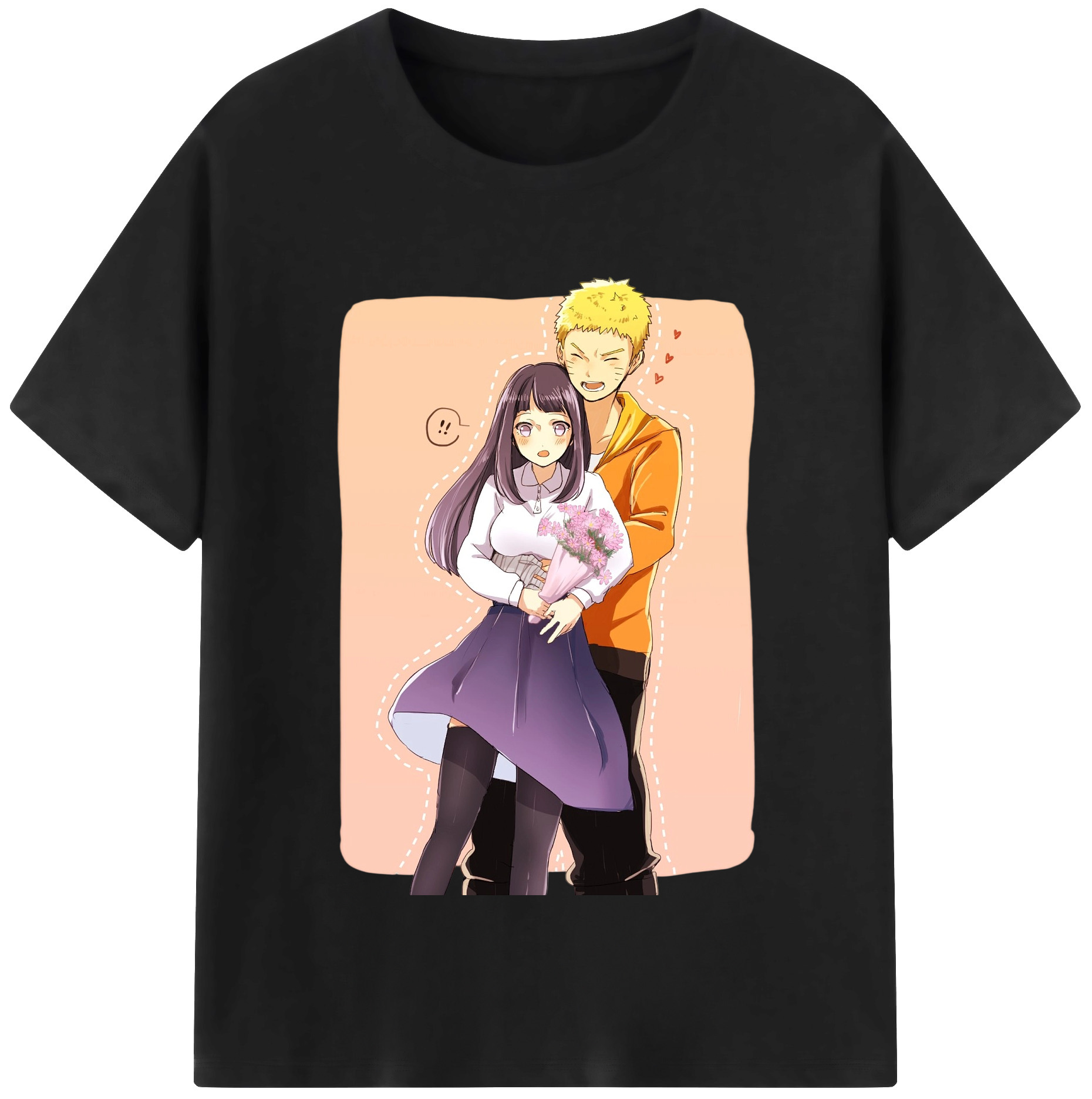 （画像用） NARUTO -ナルト- 日向ヒナタ Hyūga Hinata レディースカジュアルプリントTシャツ（綿100％）