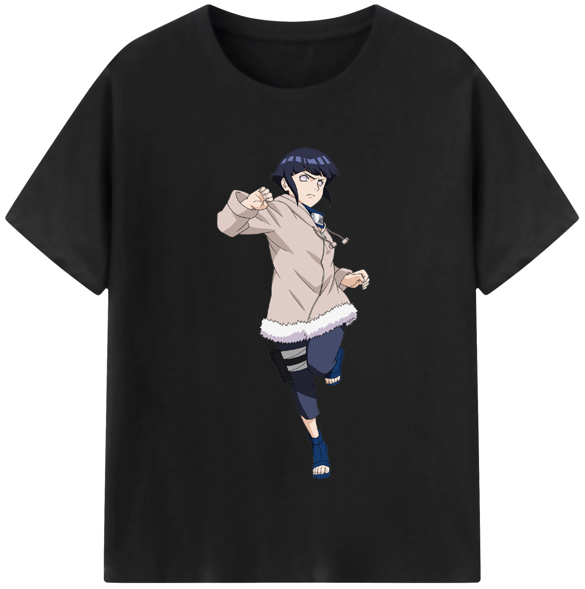 （画像用） NARUTO -ナルト- 日向ヒナタ Hyūga Hinata レディースカジュアルプリントTシャツ（綿100％）