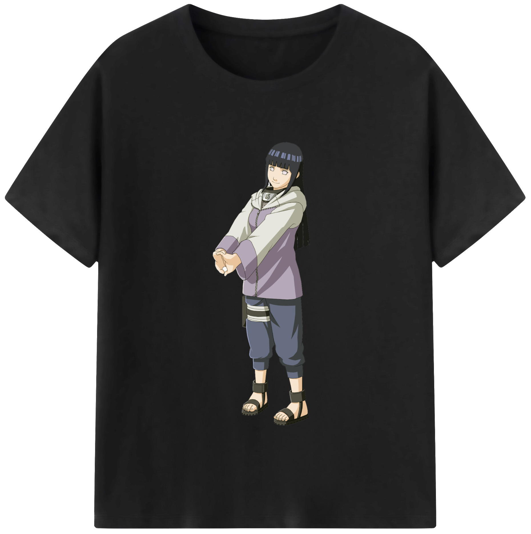 （画像用） NARUTO -ナルト- 日向ヒナタ Hyūga Hinata レディースカジュアルプリントTシャツ（綿100％）
