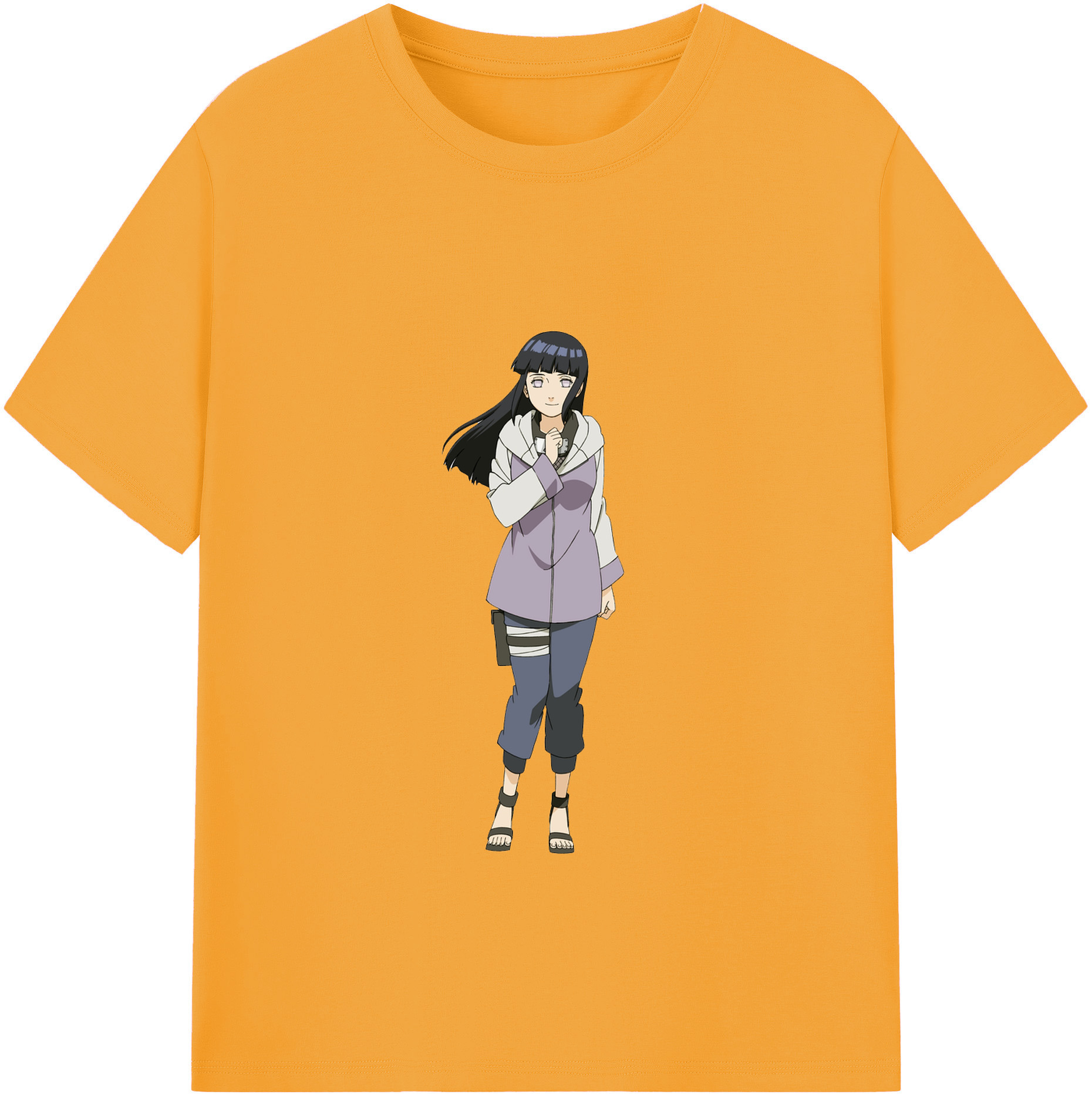 （画像用） NARUTO -ナルト- 日向ヒナタ Hyūga Hinata レディースカジュアルプリントTシャツ（綿100％）