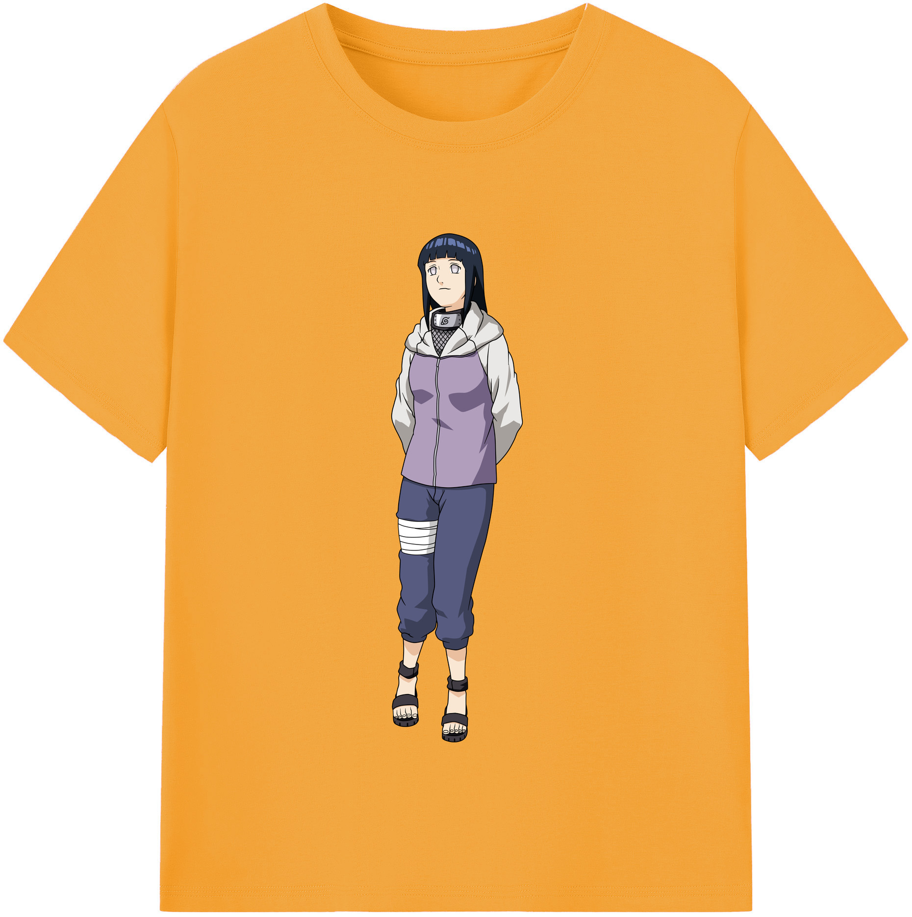 （画像用） NARUTO -ナルト- 日向ヒナタ Hyūga Hinata レディースカジュアルプリントTシャツ（綿100％）