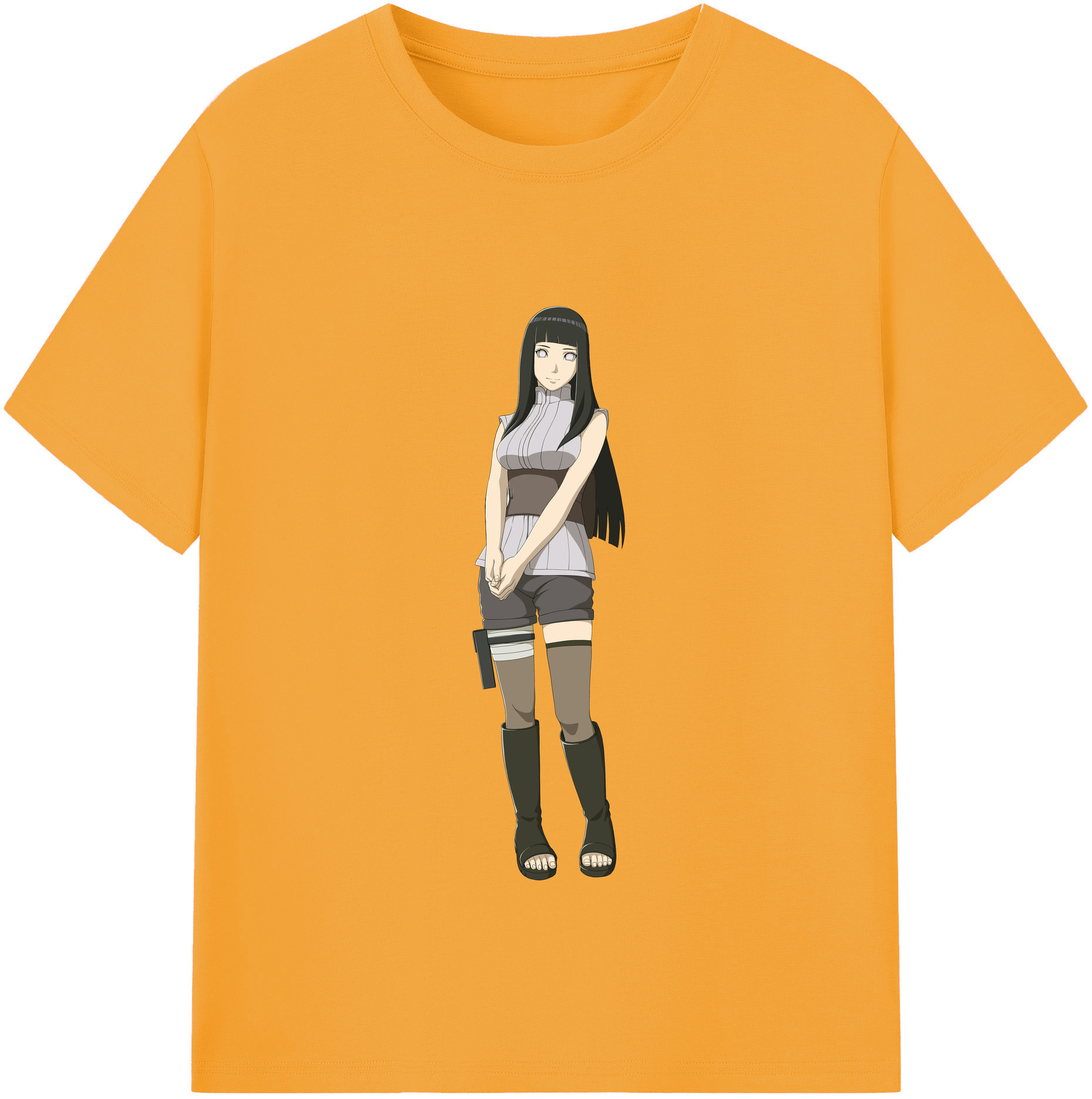 （画像用） NARUTO -ナルト- 日向ヒナタ Hyūga Hinata レディースカジュアルプリントTシャツ（綿100％）