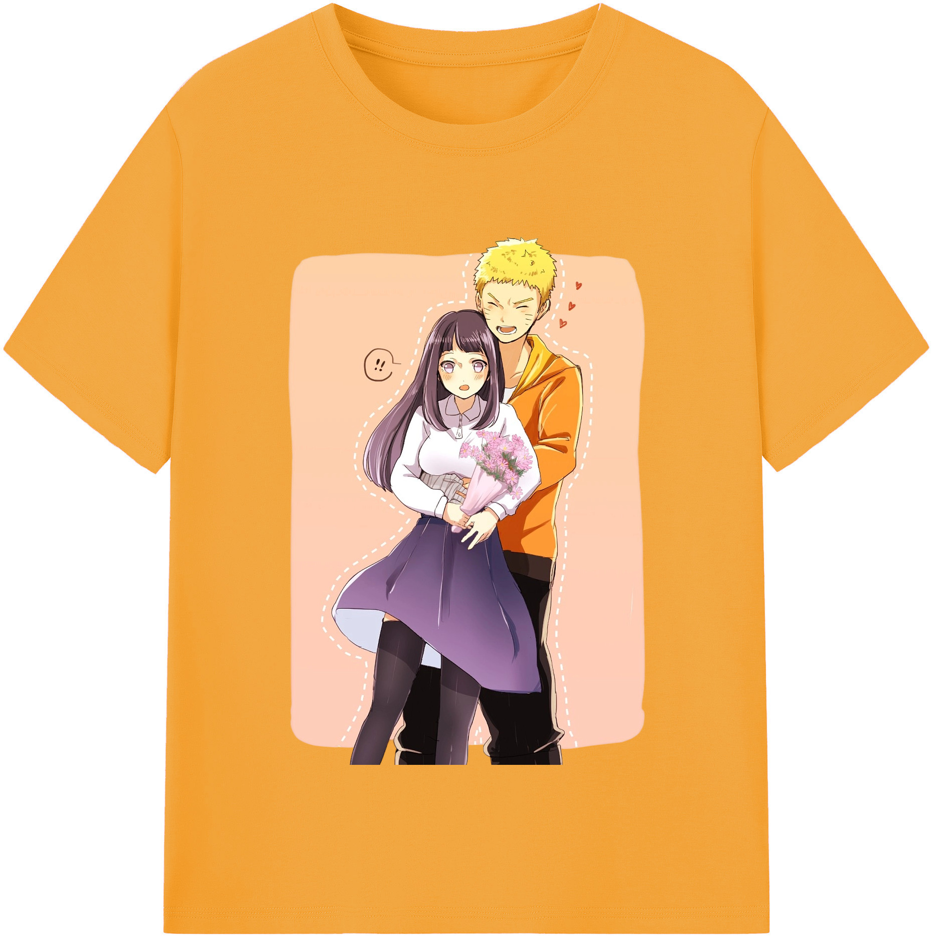 （画像用） NARUTO -ナルト- 日向ヒナタ Hyūga Hinata レディースカジュアルプリントTシャツ（綿100％）