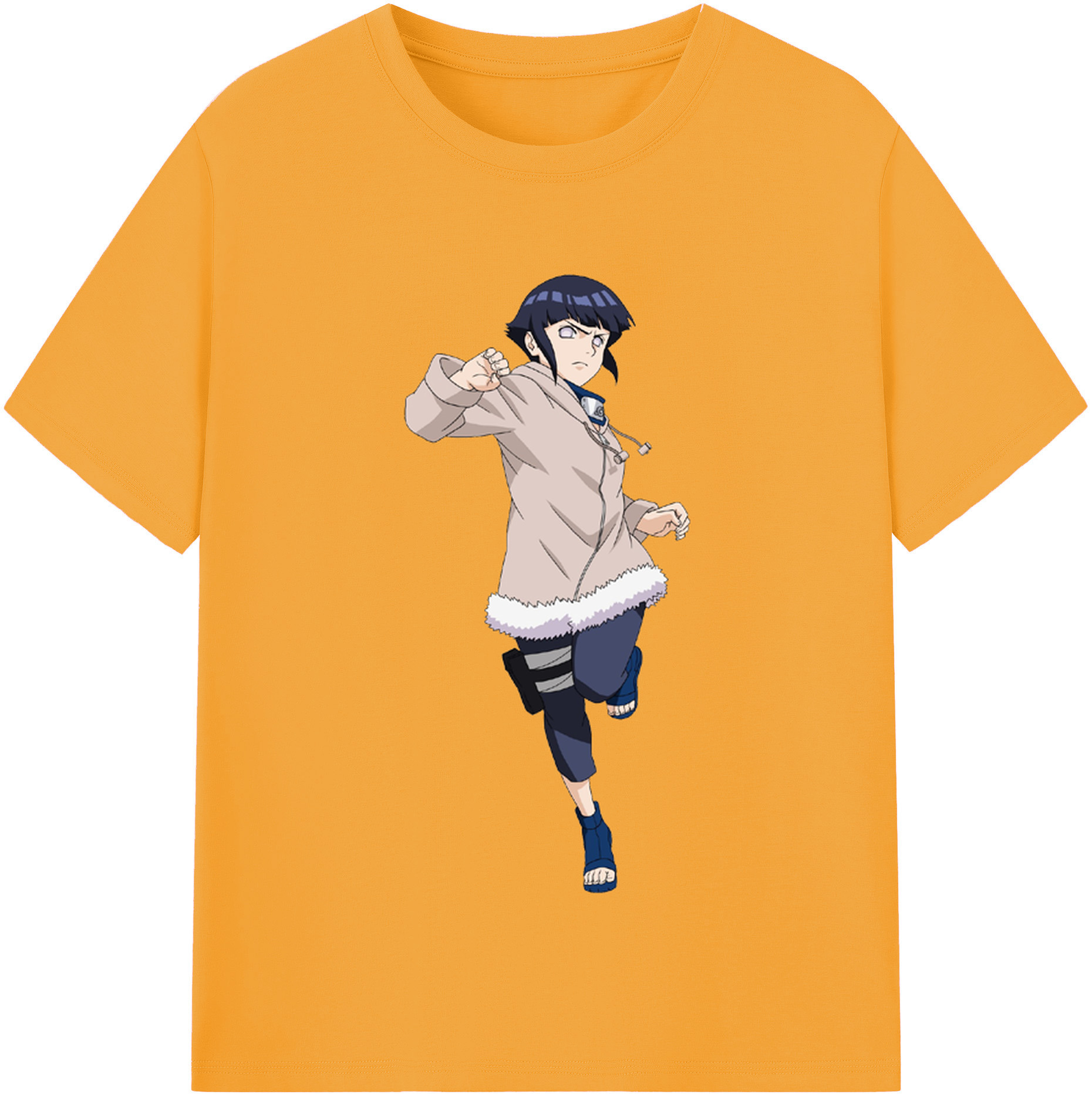 （画像用） NARUTO -ナルト- 日向ヒナタ Hyūga Hinata レディースカジュアルプリントTシャツ（綿100％）