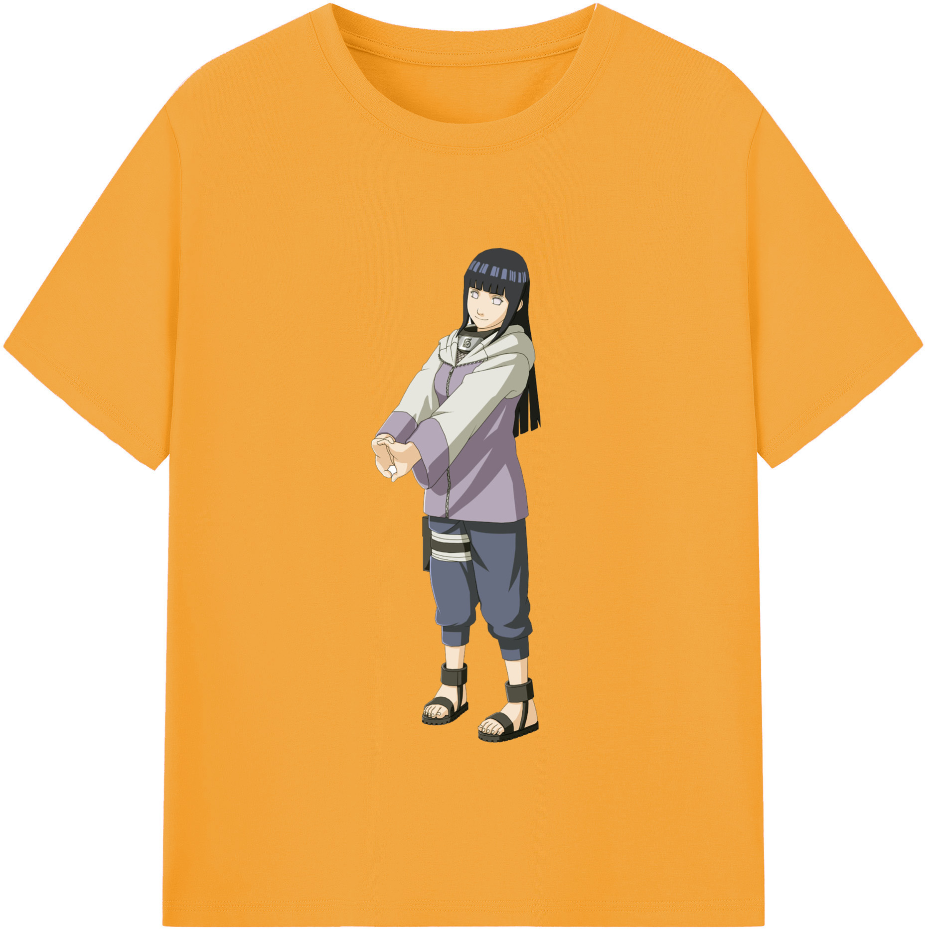 （画像用） NARUTO -ナルト- 日向ヒナタ Hyūga Hinata レディースカジュアルプリントTシャツ（綿100％）
