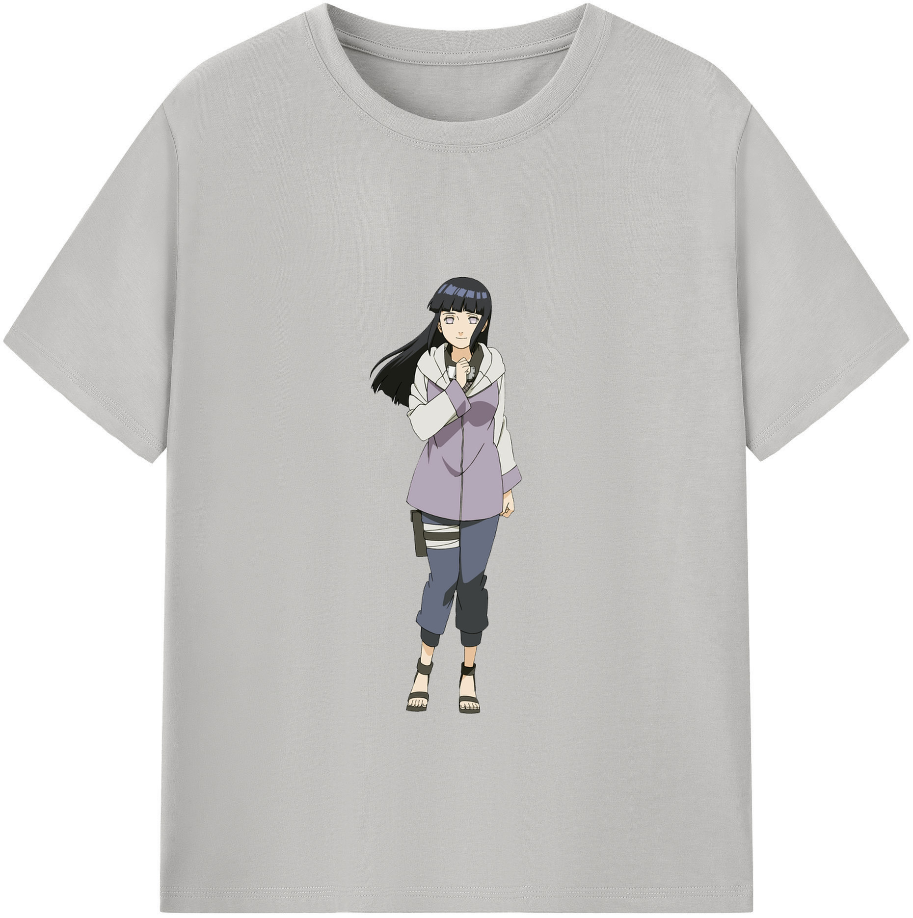 （画像用） NARUTO -ナルト- 日向ヒナタ Hyūga Hinata レディースカジュアルプリントTシャツ（綿100％）