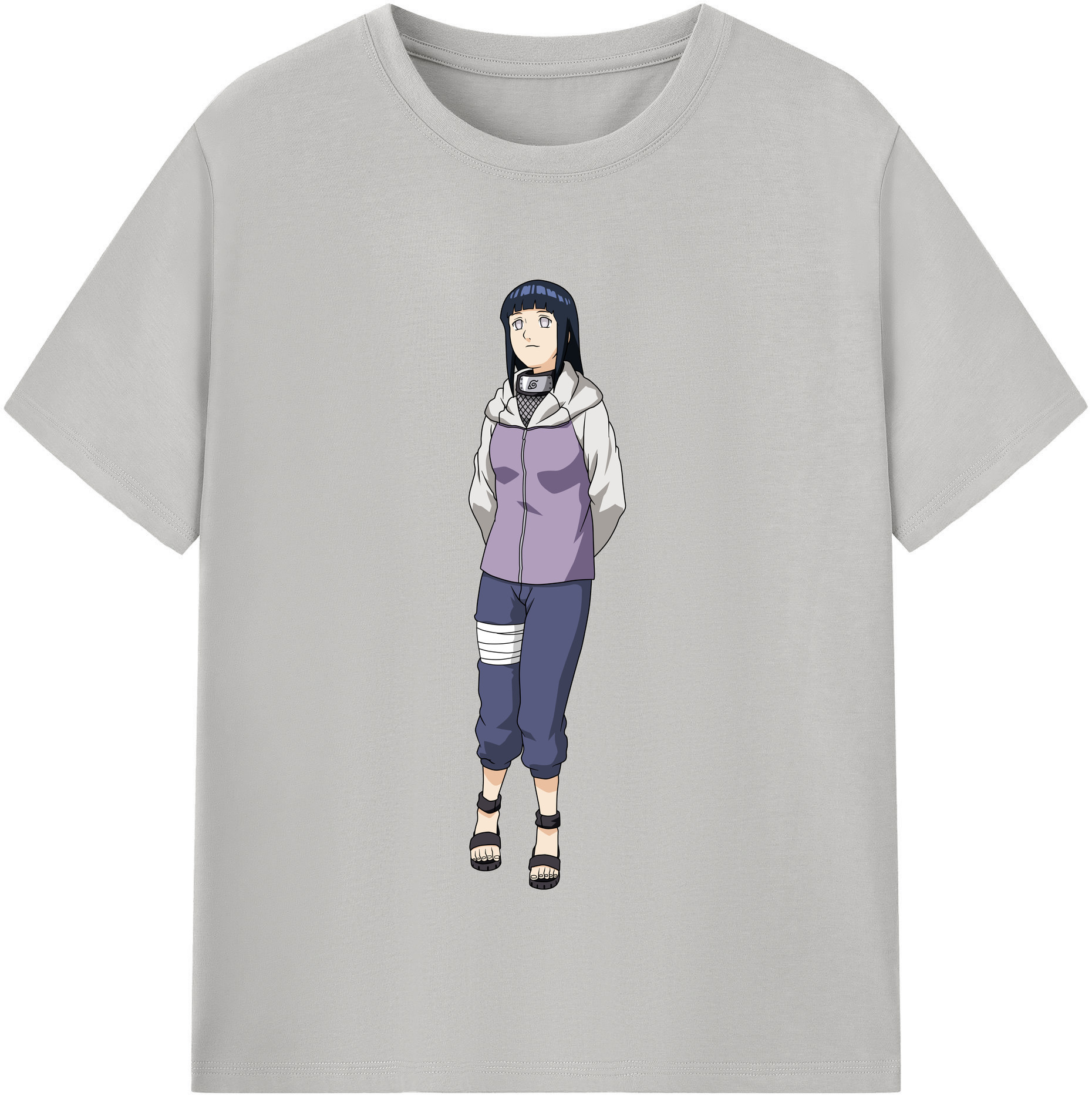 （画像用） NARUTO -ナルト- 日向ヒナタ Hyūga Hinata レディースカジュアルプリントTシャツ（綿100％）
