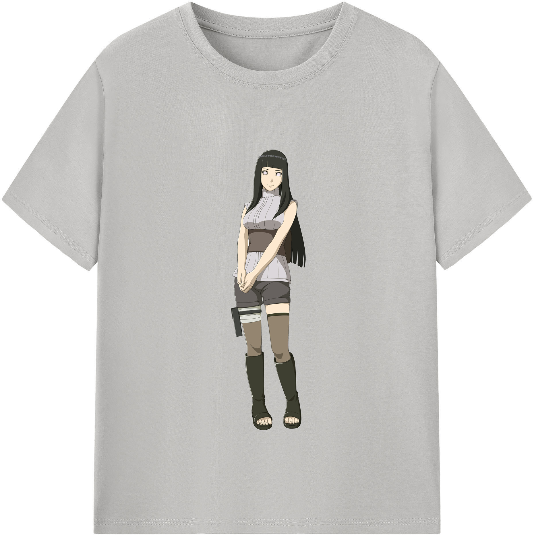 （画像用） NARUTO -ナルト- 日向ヒナタ Hyūga Hinata レディースカジュアルプリントTシャツ（綿100％）