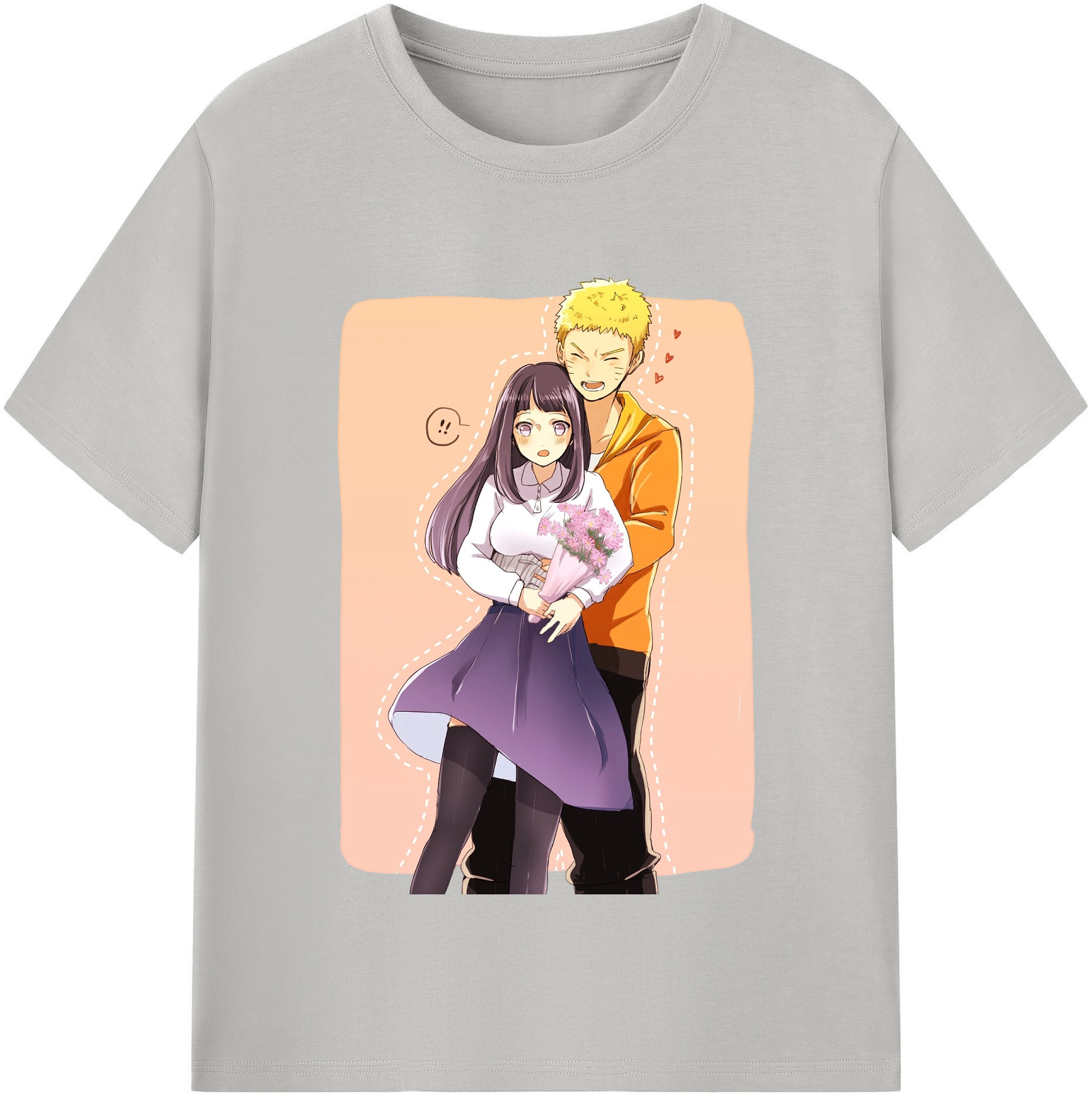 （画像用） NARUTO -ナルト- 日向ヒナタ Hyūga Hinata レディースカジュアルプリントTシャツ（綿100％）