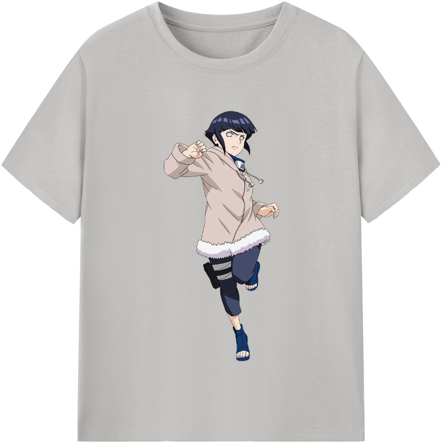 （画像用） NARUTO -ナルト- 日向ヒナタ Hyūga Hinata レディースカジュアルプリントTシャツ（綿100％）