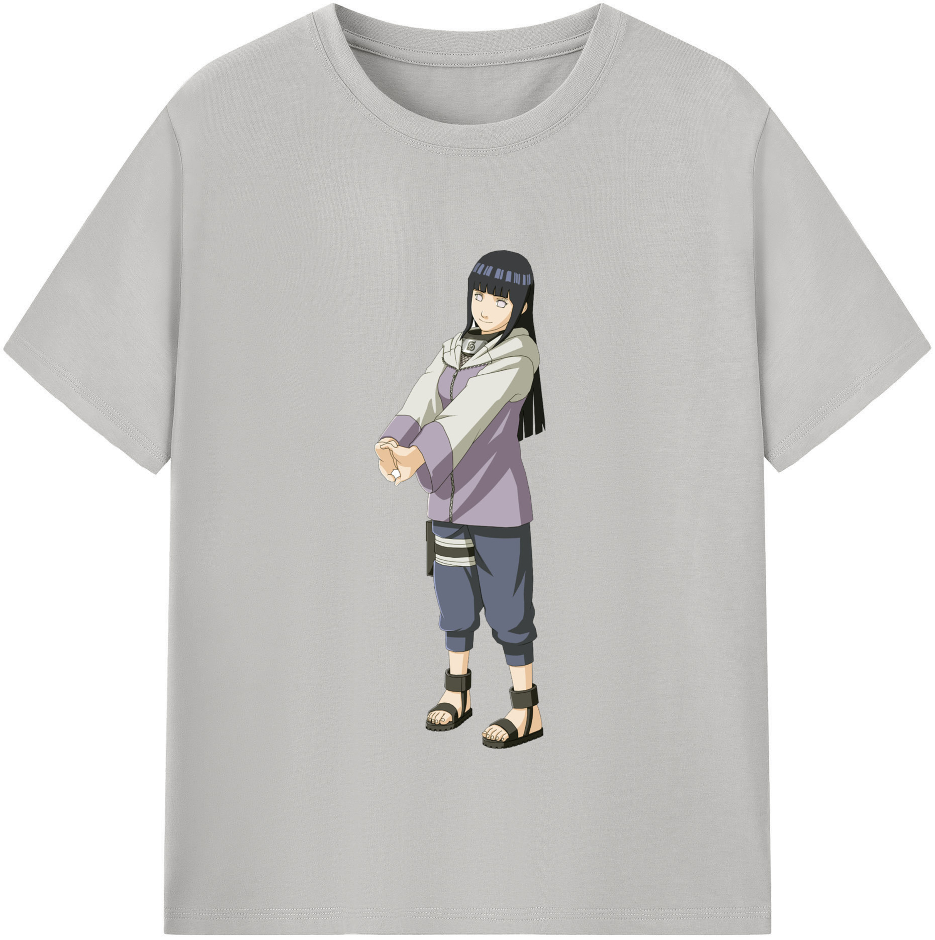 （画像用） NARUTO -ナルト- 日向ヒナタ Hyūga Hinata レディースカジュアルプリントTシャツ（綿100％）