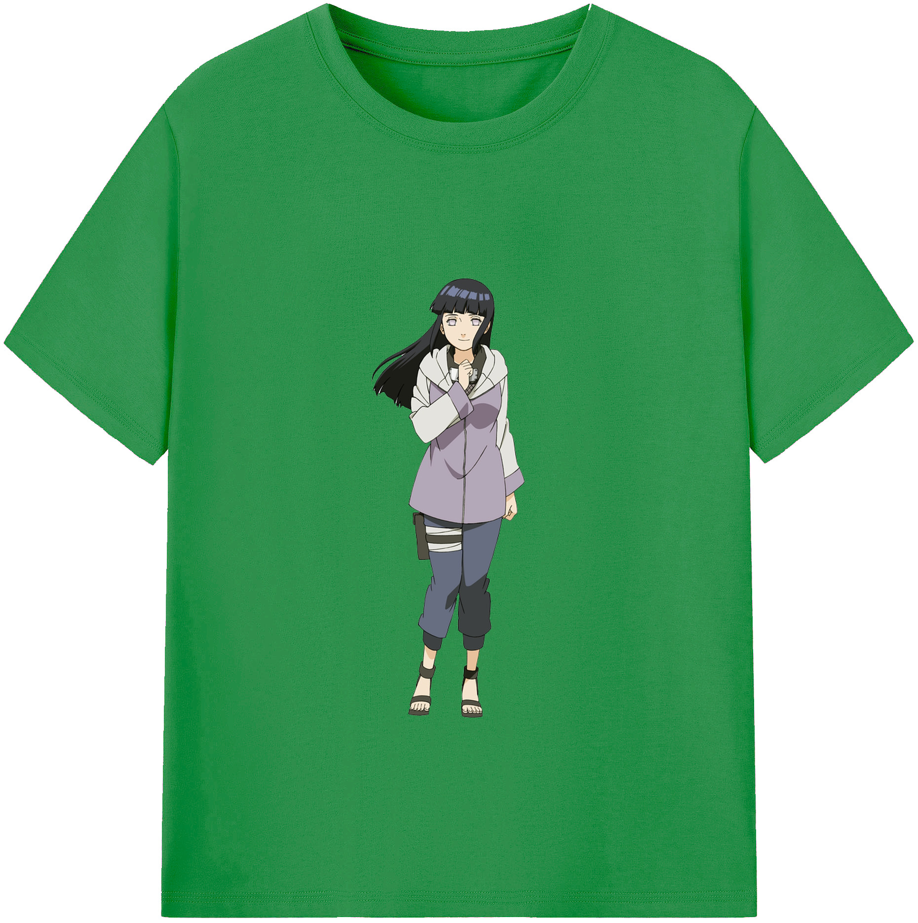（画像用） NARUTO -ナルト- 日向ヒナタ Hyūga Hinata レディースカジュアルプリントTシャツ（綿100％）