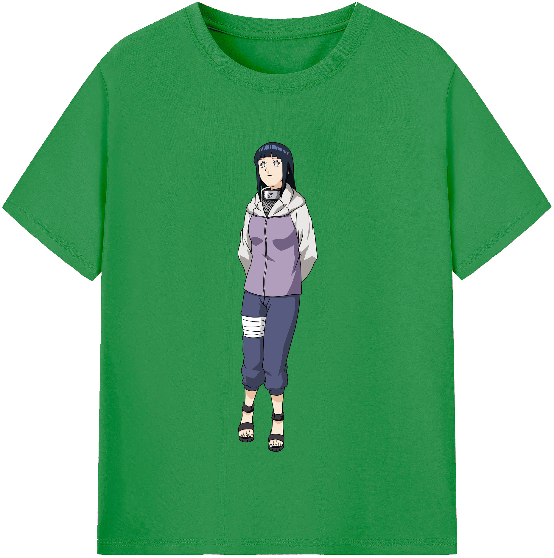 （画像用） NARUTO -ナルト- 日向ヒナタ Hyūga Hinata レディースカジュアルプリントTシャツ（綿100％）