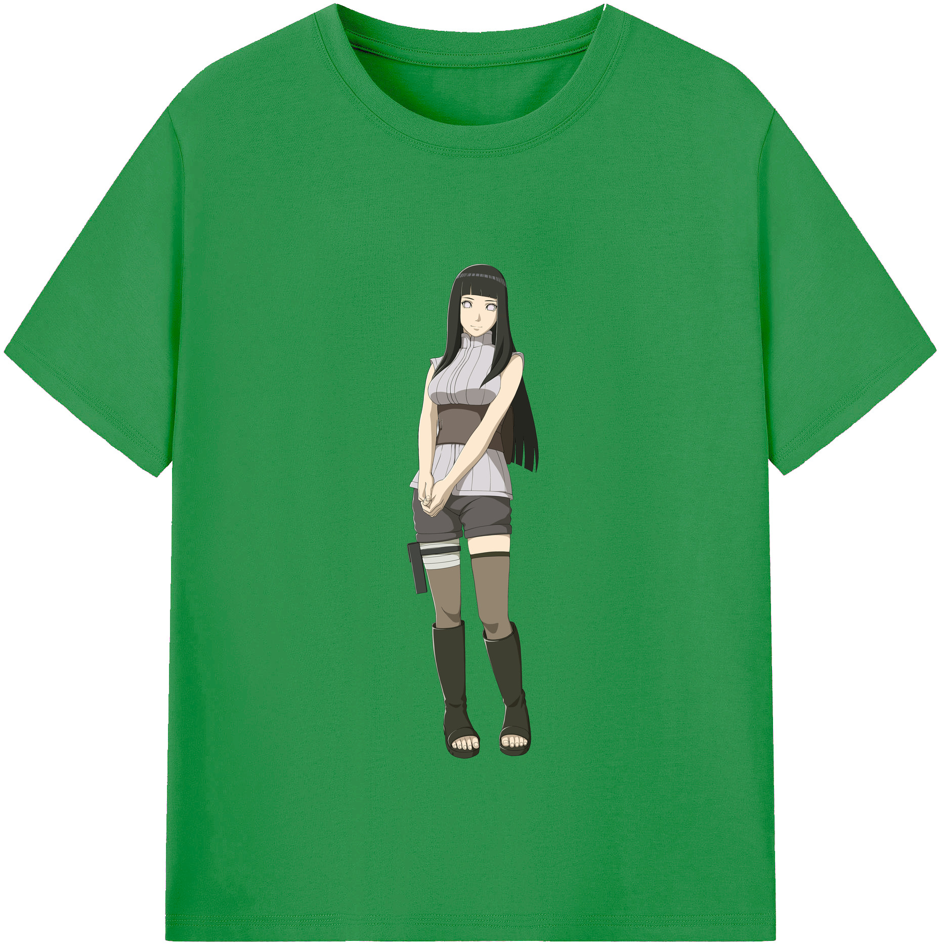 （画像用） NARUTO -ナルト- 日向ヒナタ Hyūga Hinata レディースカジュアルプリントTシャツ（綿100％）