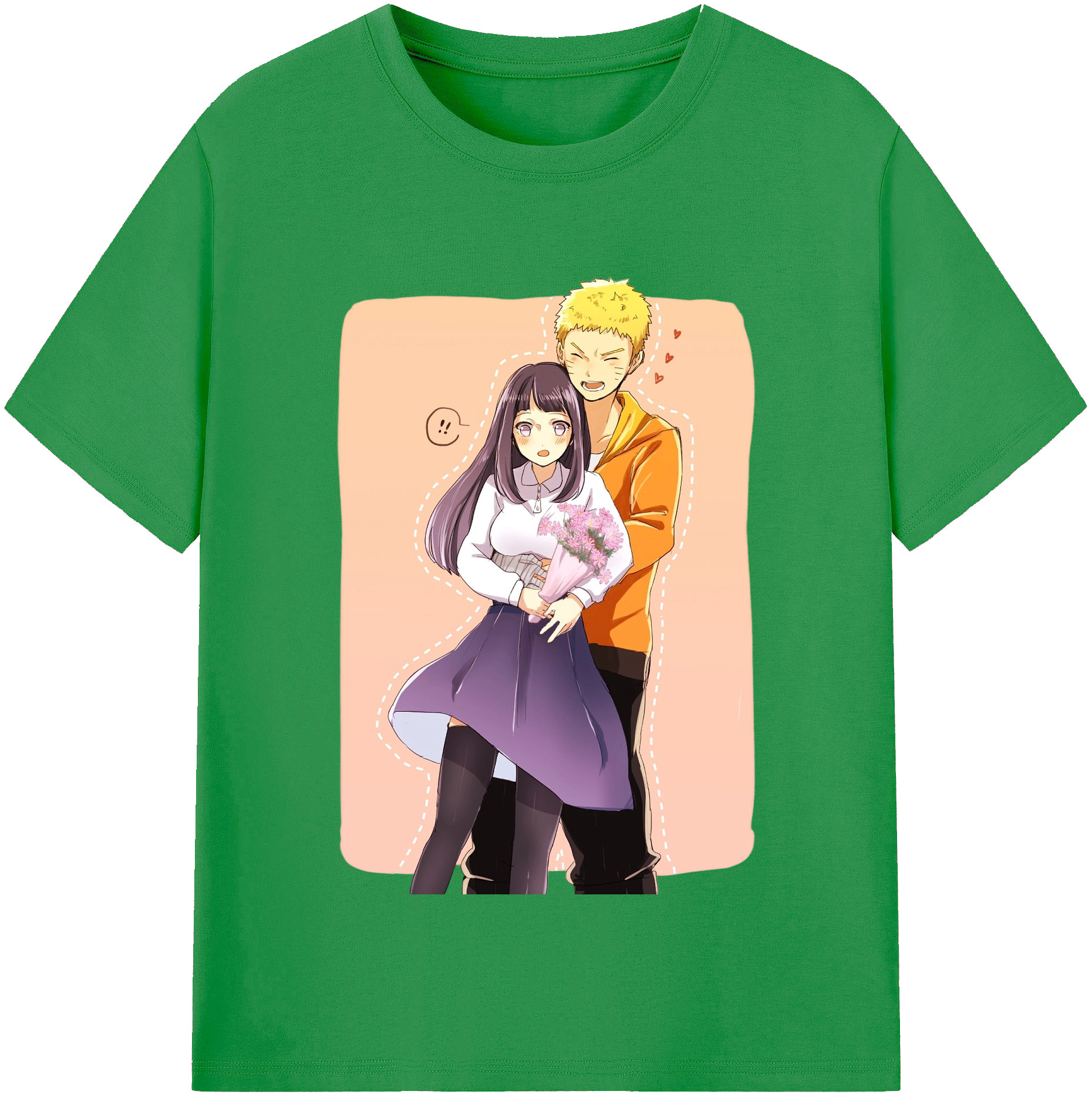 （画像用） NARUTO -ナルト- 日向ヒナタ Hyūga Hinata レディースカジュアルプリントTシャツ（綿100％）
