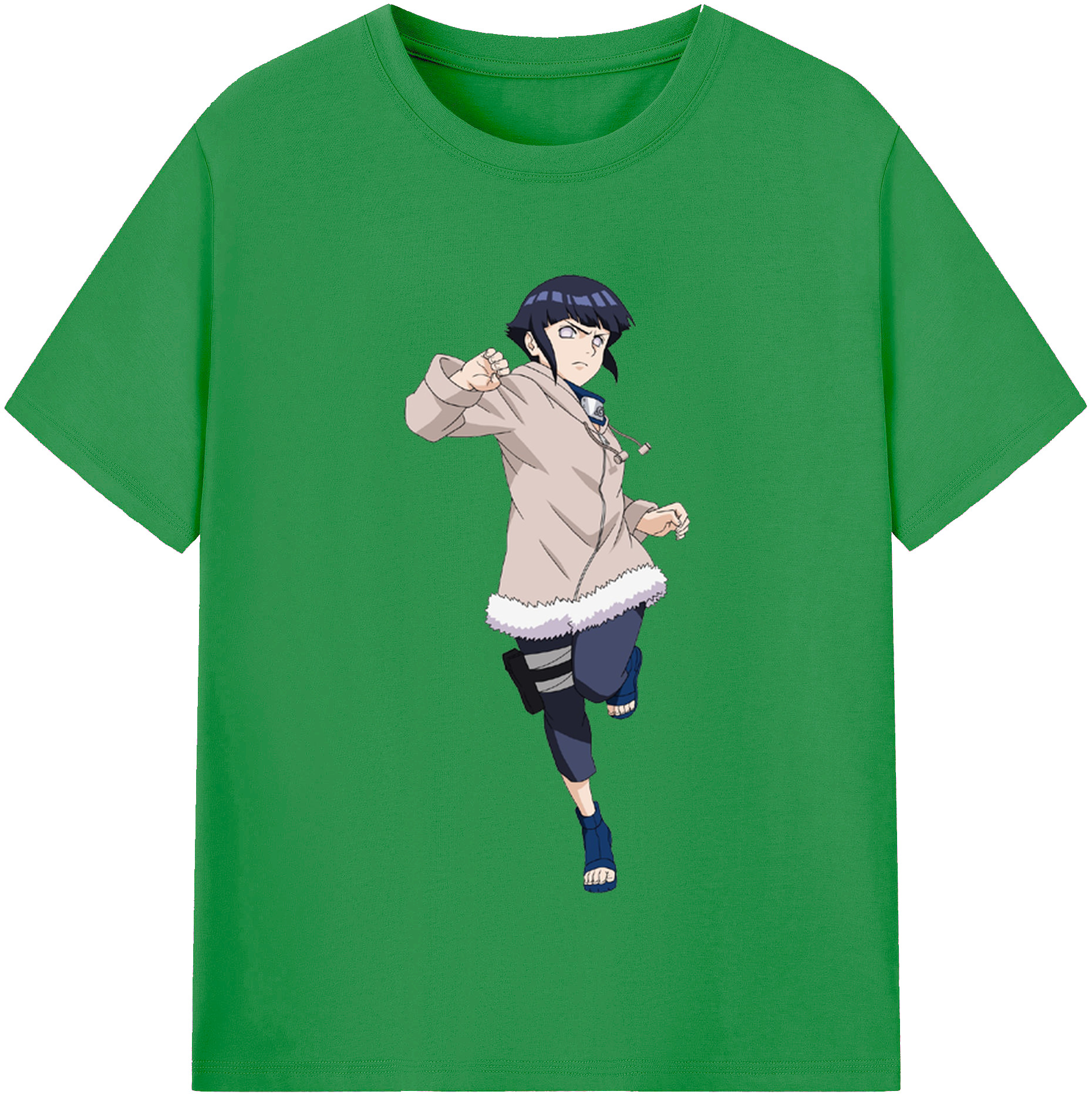 （画像用） NARUTO -ナルト- 日向ヒナタ Hyūga Hinata レディースカジュアルプリントTシャツ（綿100％）