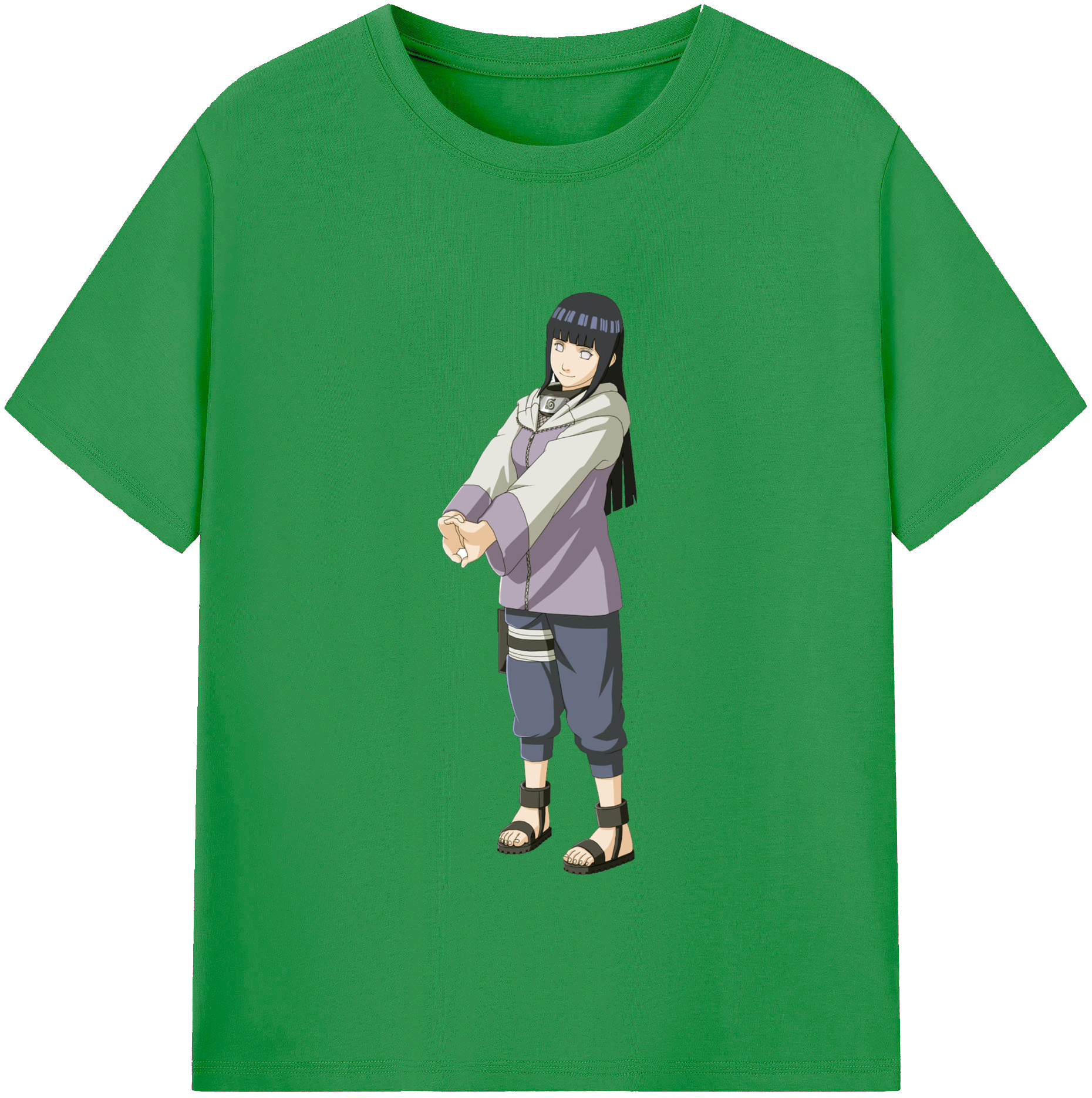 （画像用） NARUTO -ナルト- 日向ヒナタ Hyūga Hinata レディースカジュアルプリントTシャツ（綿100％）