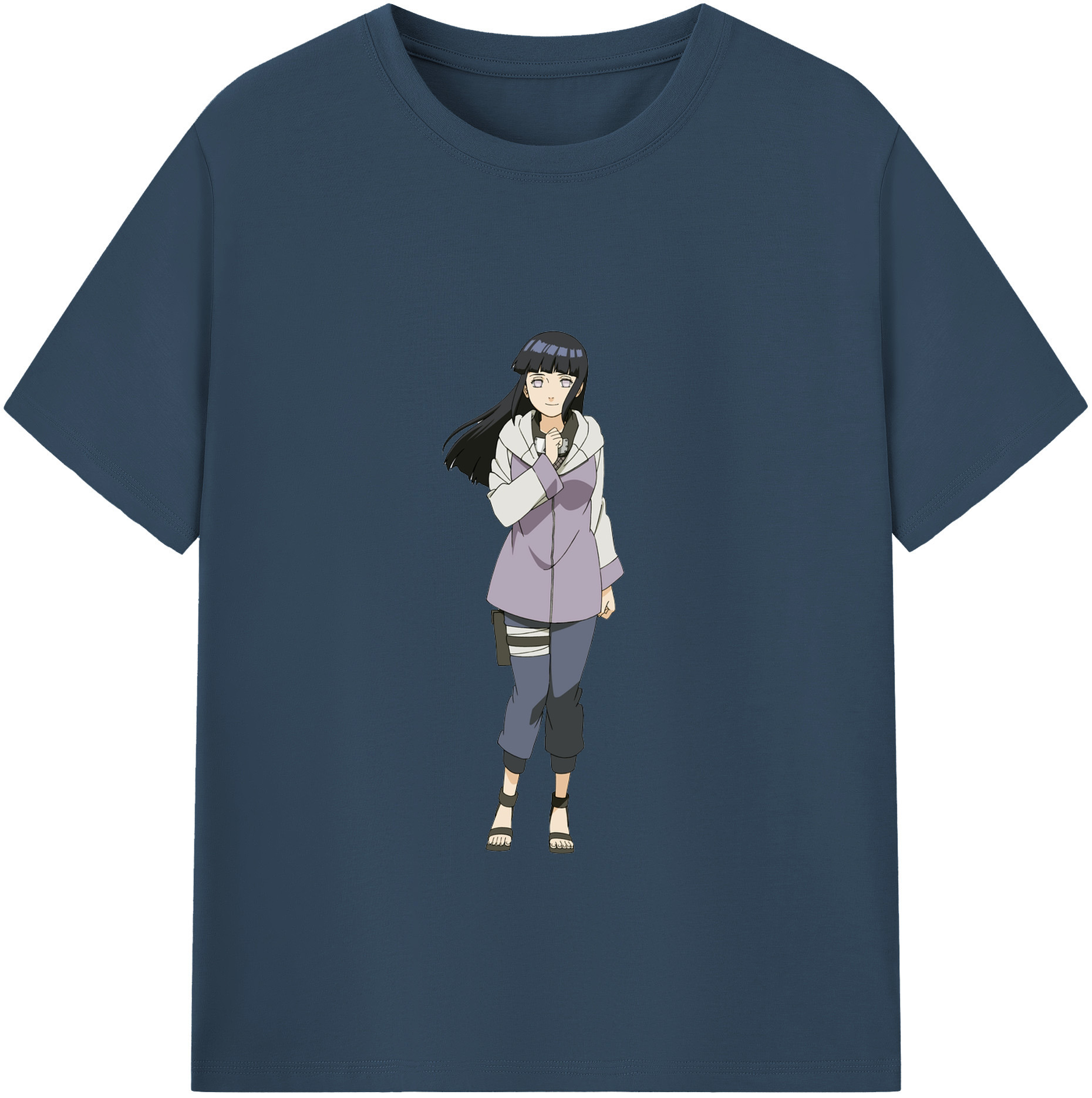 （画像用） NARUTO -ナルト- 日向ヒナタ Hyūga Hinata レディースカジュアルプリントTシャツ（綿100％）