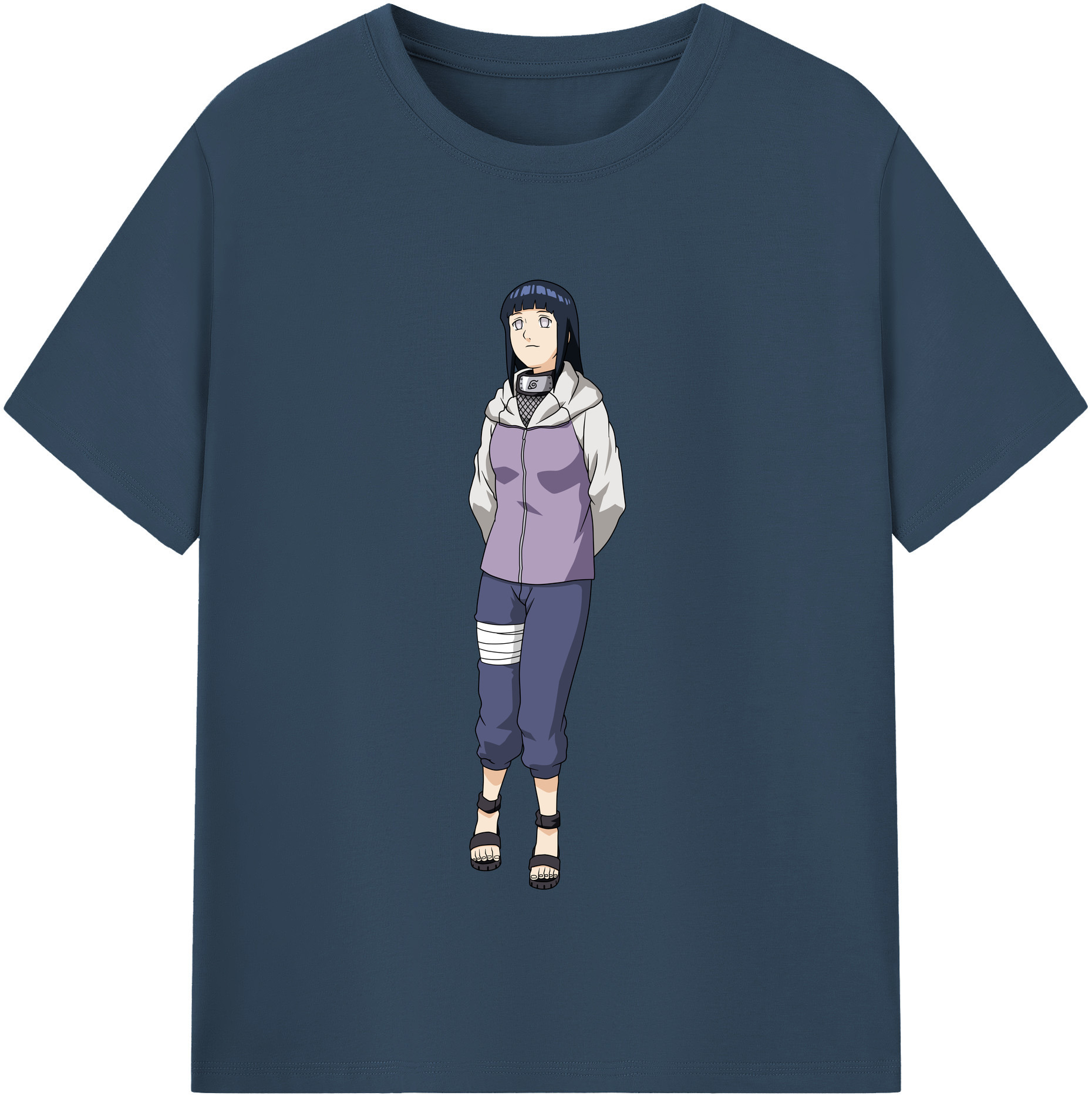 （画像用） NARUTO -ナルト- 日向ヒナタ Hyūga Hinata レディースカジュアルプリントTシャツ（綿100％）