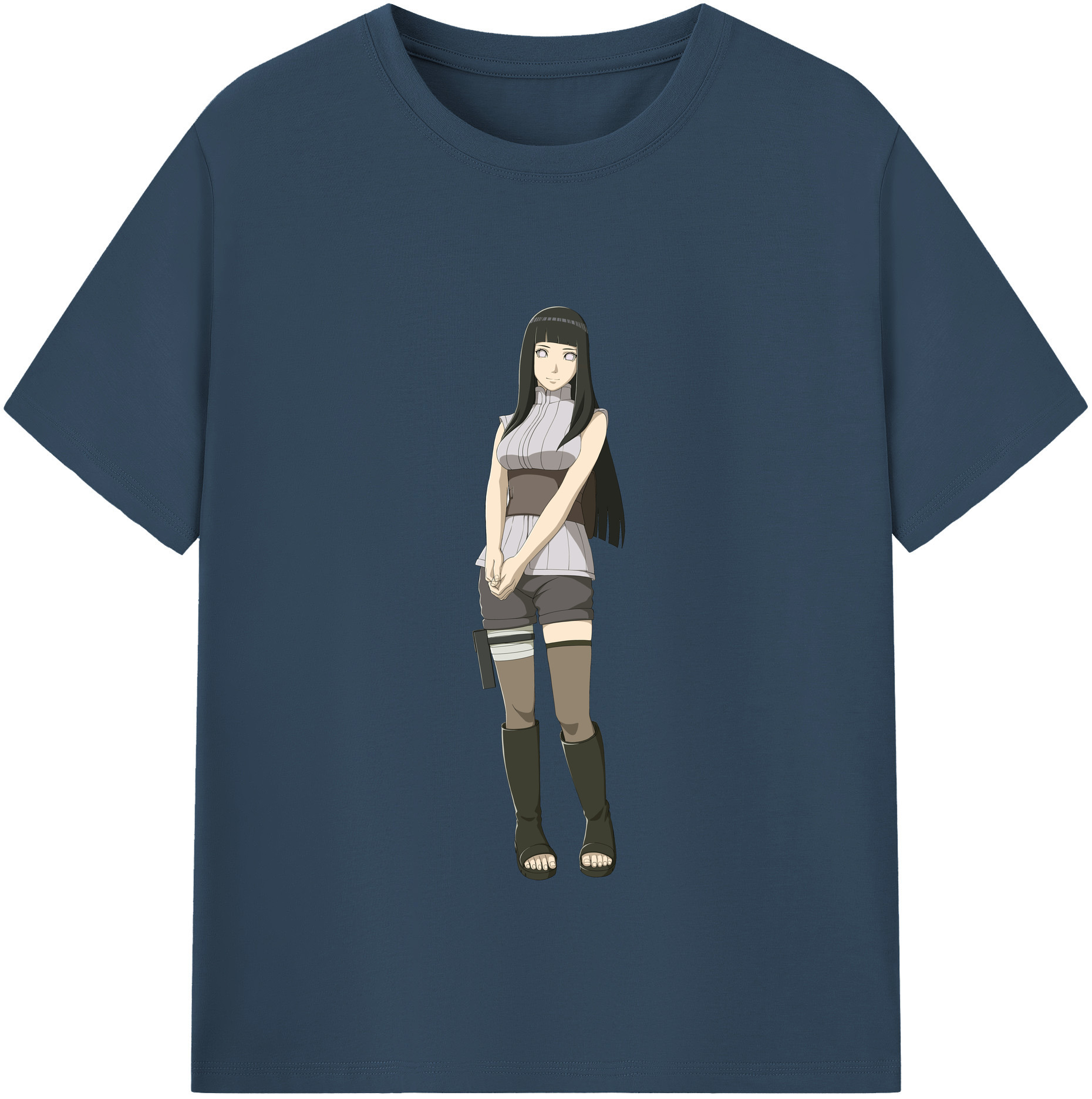 （画像用） NARUTO -ナルト- 日向ヒナタ Hyūga Hinata レディースカジュアルプリントTシャツ（綿100％）