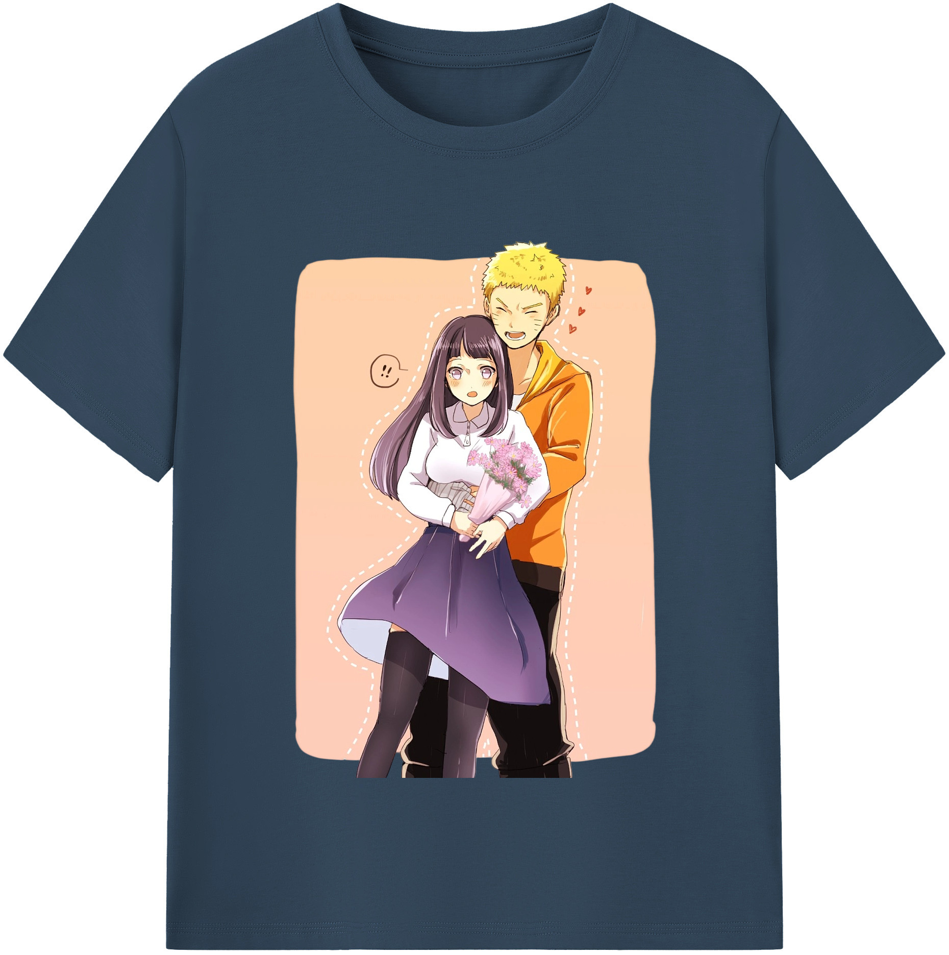 （画像用） NARUTO -ナルト- 日向ヒナタ Hyūga Hinata レディースカジュアルプリントTシャツ（綿100％）