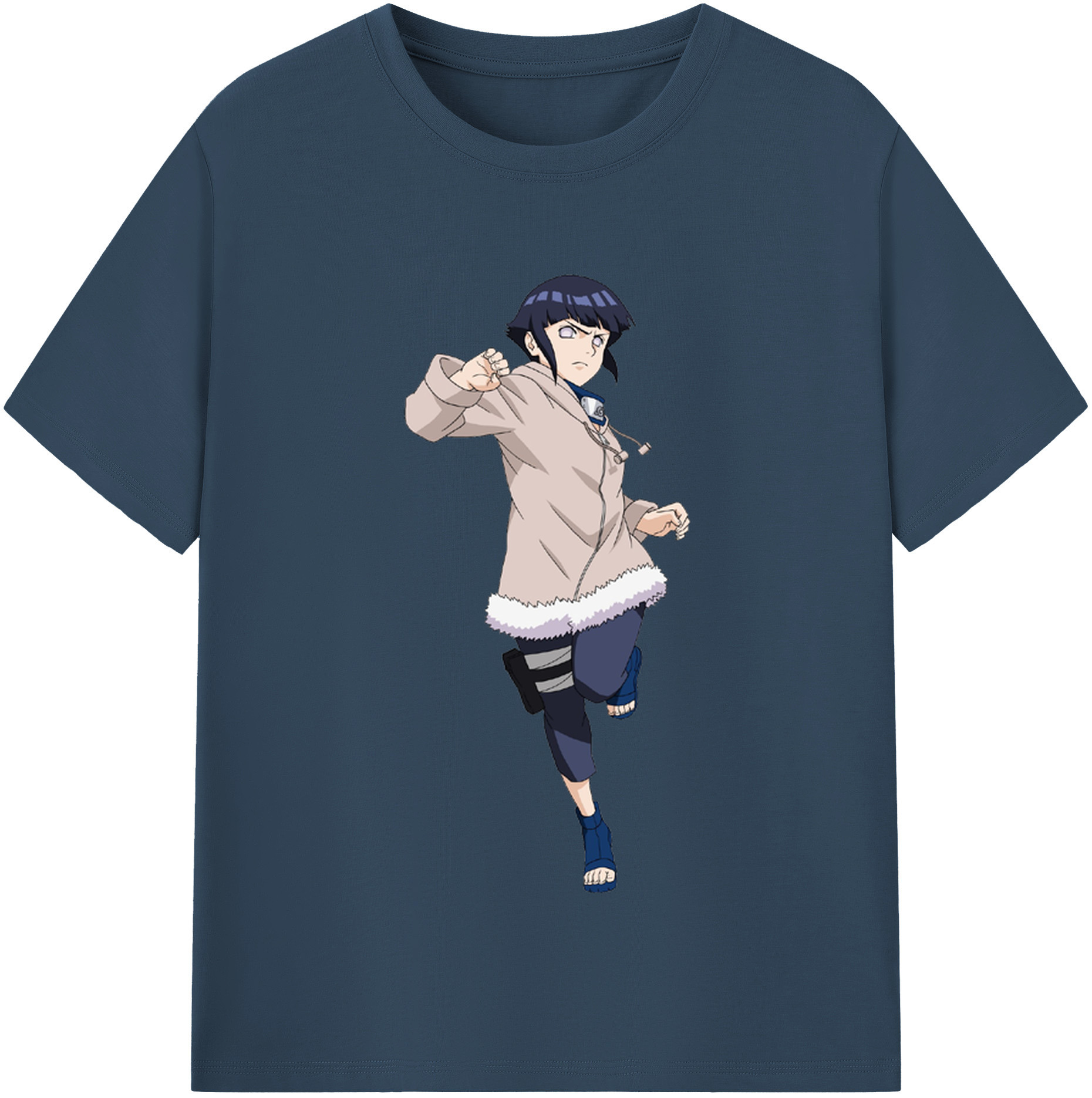 （画像用） NARUTO -ナルト- 日向ヒナタ Hyūga Hinata レディースカジュアルプリントTシャツ（綿100％）