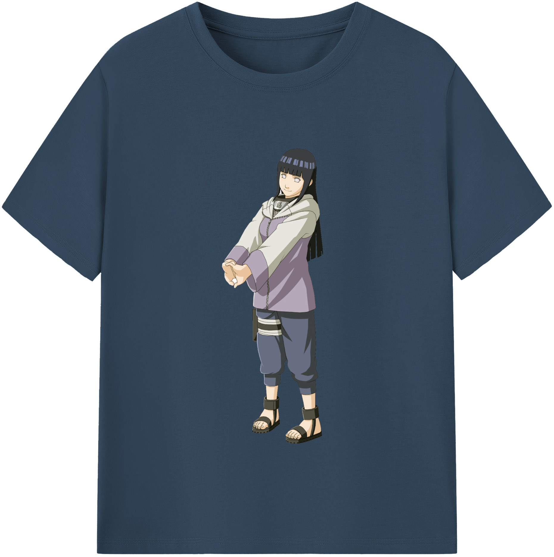 （画像用） NARUTO -ナルト- 日向ヒナタ Hyūga Hinata レディースカジュアルプリントTシャツ（綿100％）