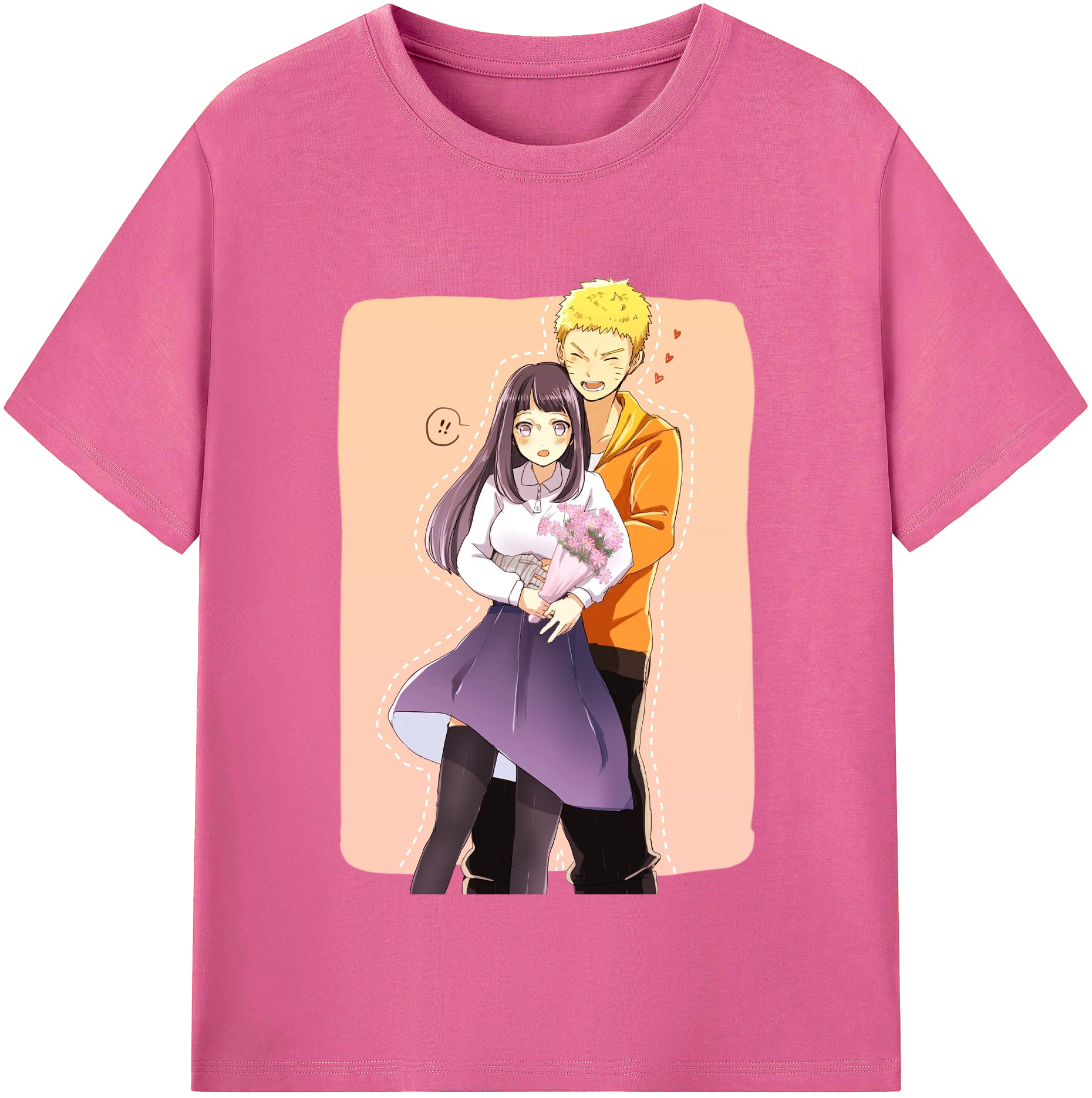 （画像用） NARUTO -ナルト- 日向ヒナタ Hyūga Hinata レディースカジュアルプリントTシャツ（綿100％）