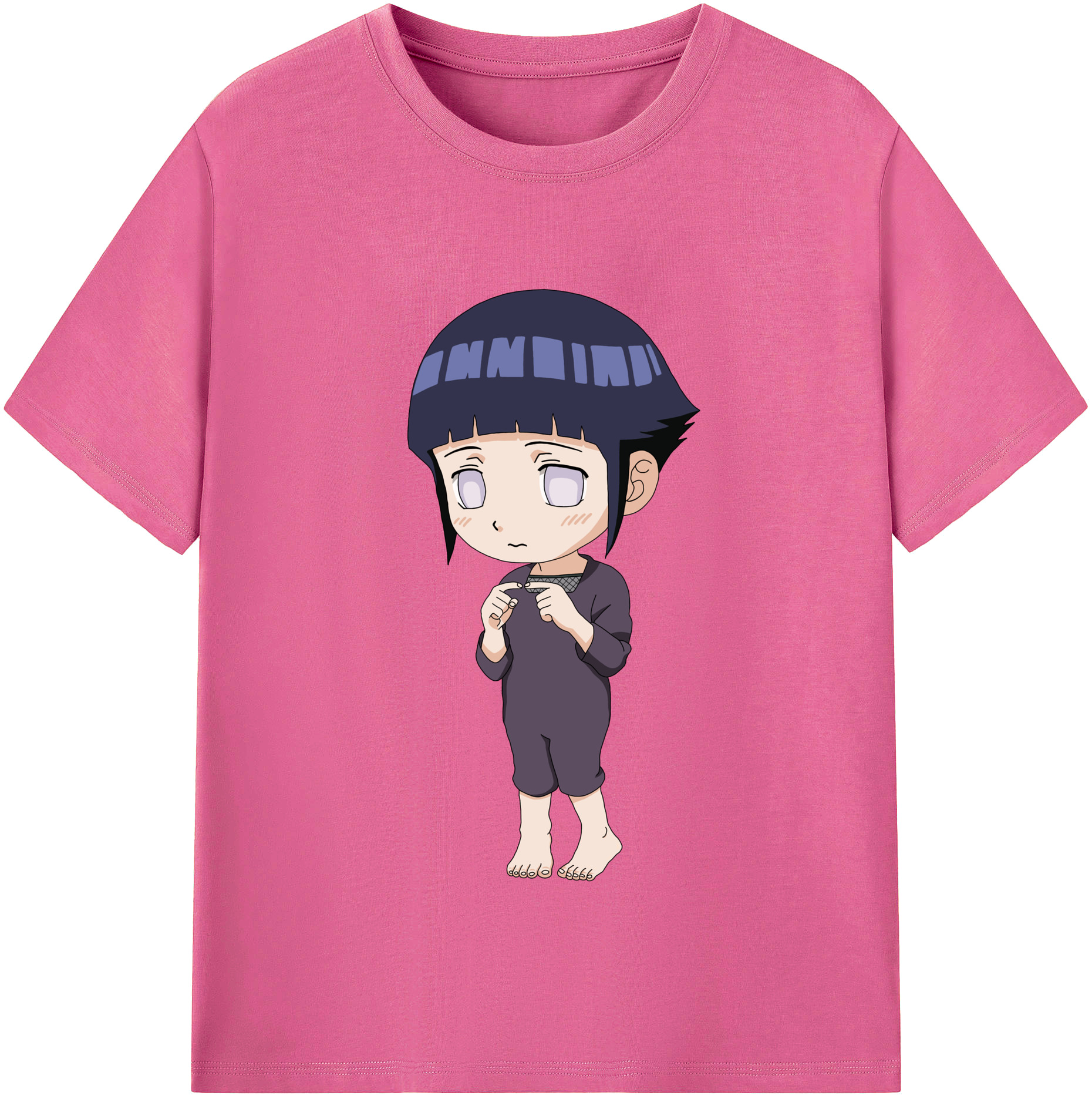 （画像用） NARUTO -ナルト- 日向ヒナタ Hyūga Hinata レディースカジュアルプリントTシャツ（綿100％）