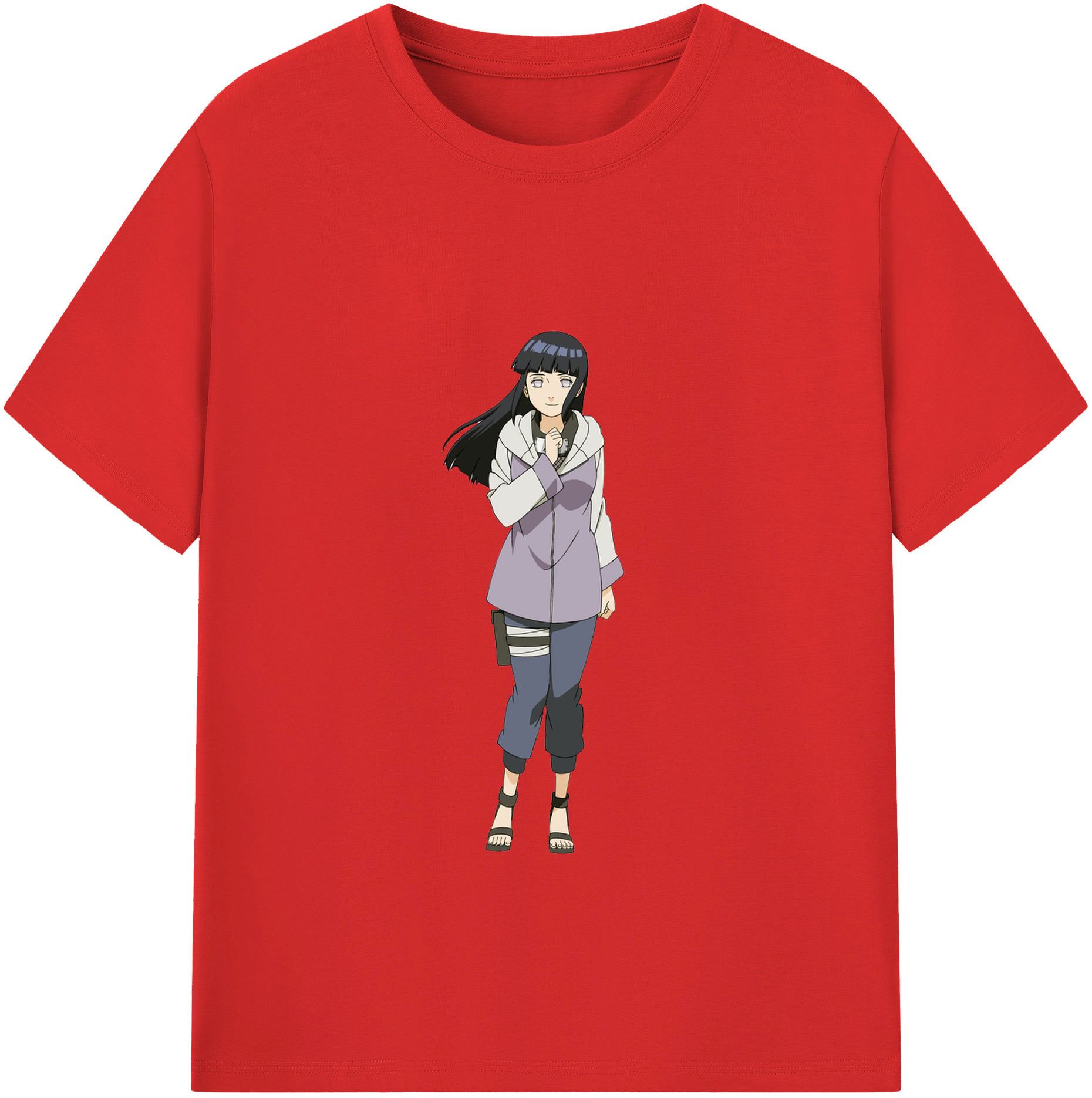 （画像用） NARUTO -ナルト- 日向ヒナタ Hyūga Hinata レディースカジュアルプリントTシャツ（綿100％）