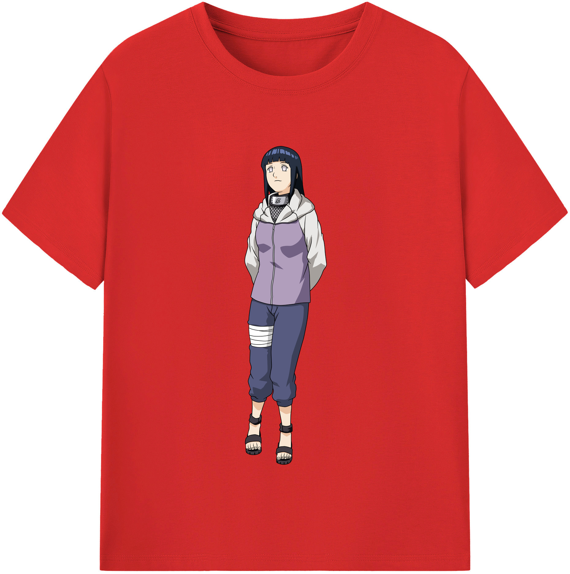 （画像用） NARUTO -ナルト- 日向ヒナタ Hyūga Hinata レディースカジュアルプリントTシャツ（綿100％）