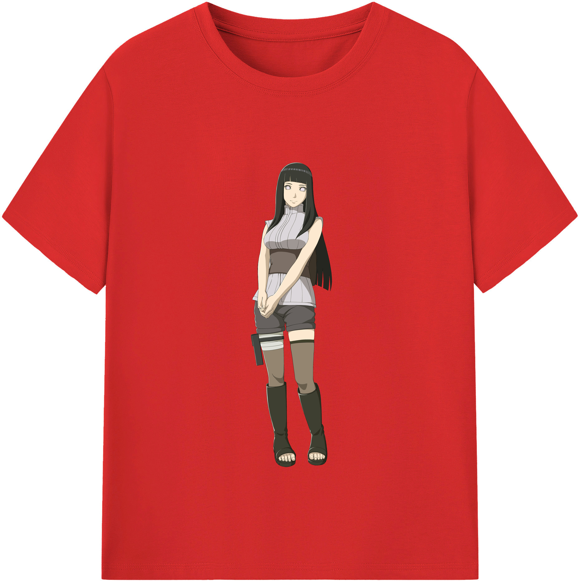 （画像用） NARUTO -ナルト- 日向ヒナタ Hyūga Hinata レディースカジュアルプリントTシャツ（綿100％）