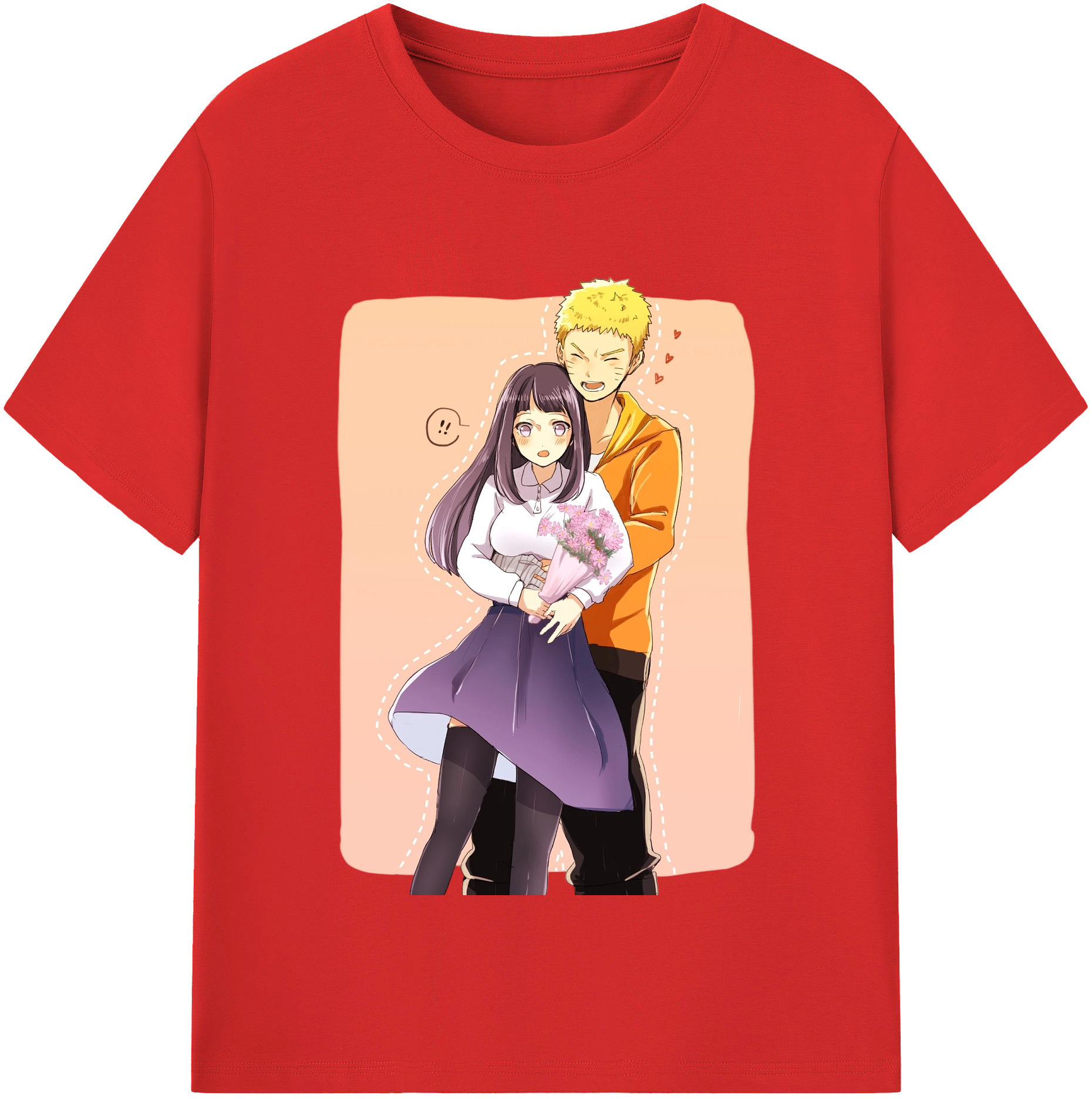 （画像用） NARUTO -ナルト- 日向ヒナタ Hyūga Hinata レディースカジュアルプリントTシャツ（綿100％）