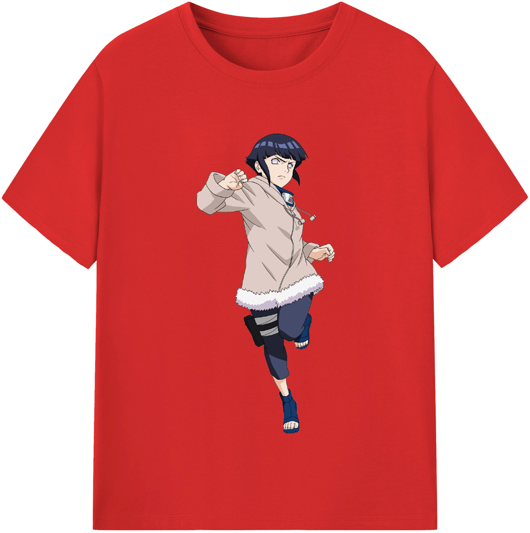 （画像用） NARUTO -ナルト- 日向ヒナタ Hyūga Hinata レディースカジュアルプリントTシャツ（綿100％）