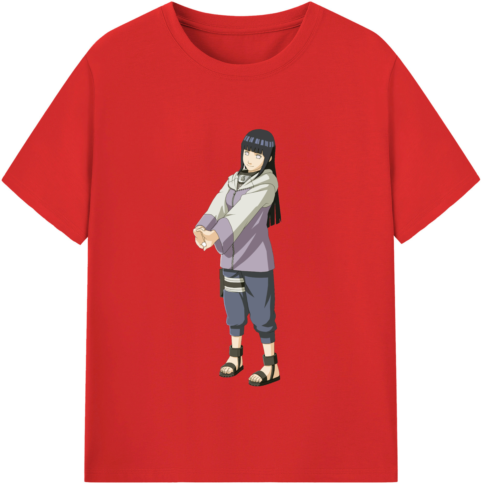 （画像用） NARUTO -ナルト- 日向ヒナタ Hyūga Hinata レディースカジュアルプリントTシャツ（綿100％）