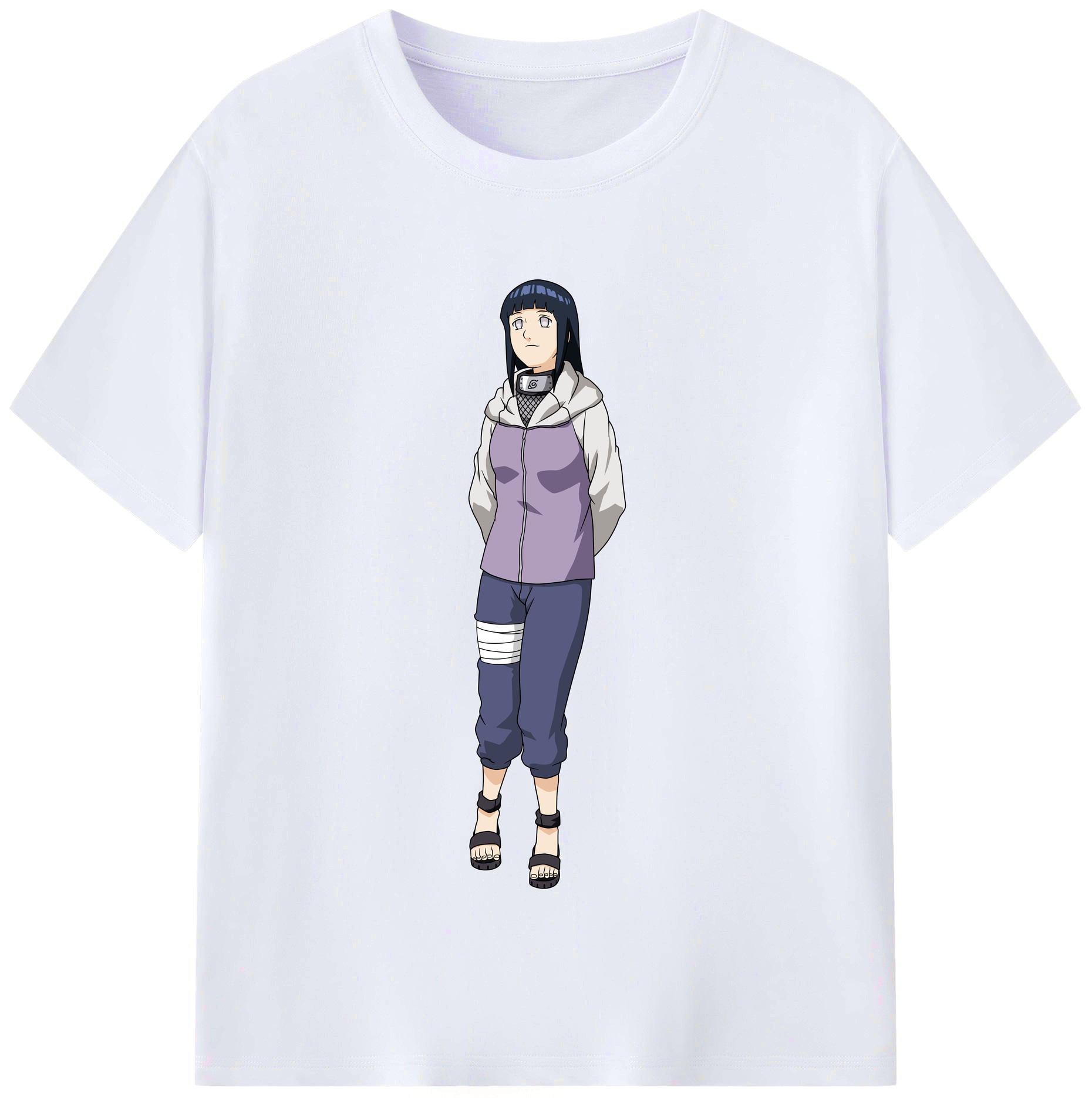 （画像用） NARUTO -ナルト- 日向ヒナタ Hyūga Hinata レディースカジュアルプリントTシャツ（綿100％）