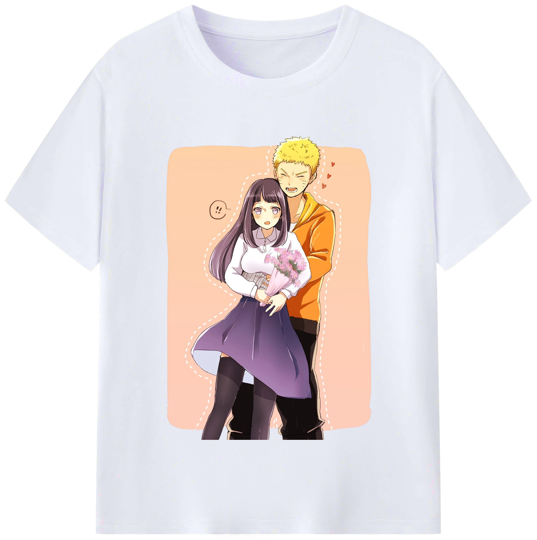 （画像用） NARUTO -ナルト- 日向ヒナタ Hyūga Hinata レディースカジュアルプリントTシャツ（綿100％）