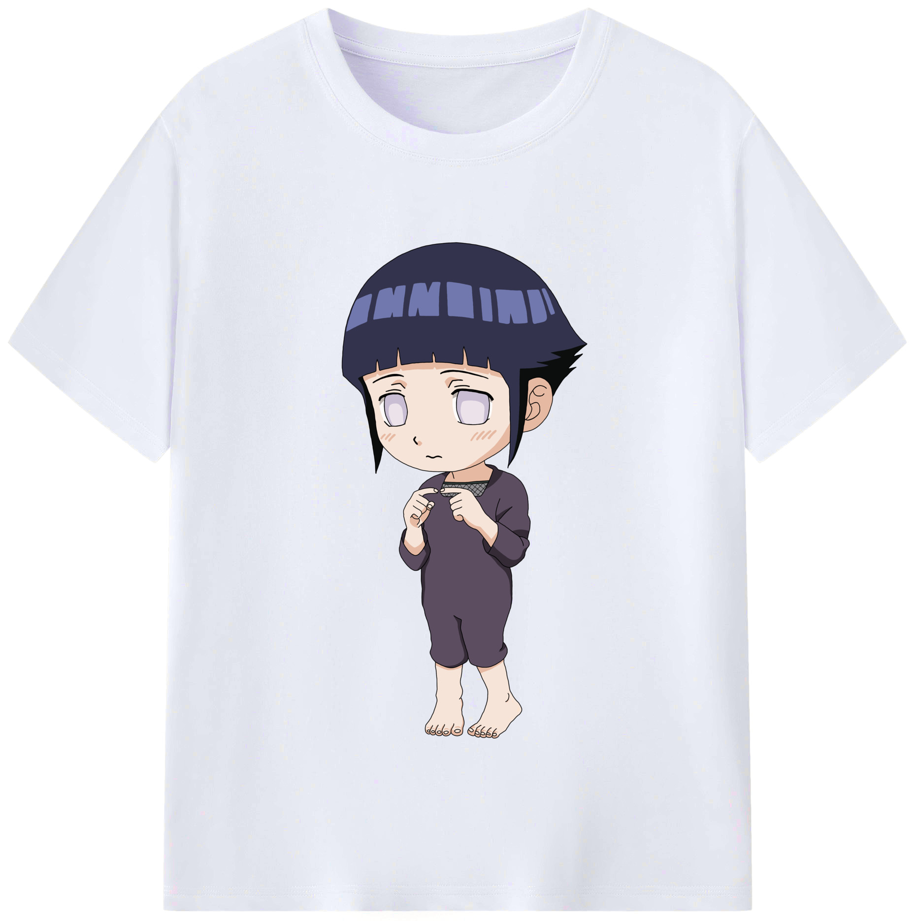 （画像用） NARUTO -ナルト- 日向ヒナタ Hyūga Hinata レディースカジュアルプリントTシャツ（綿100％）