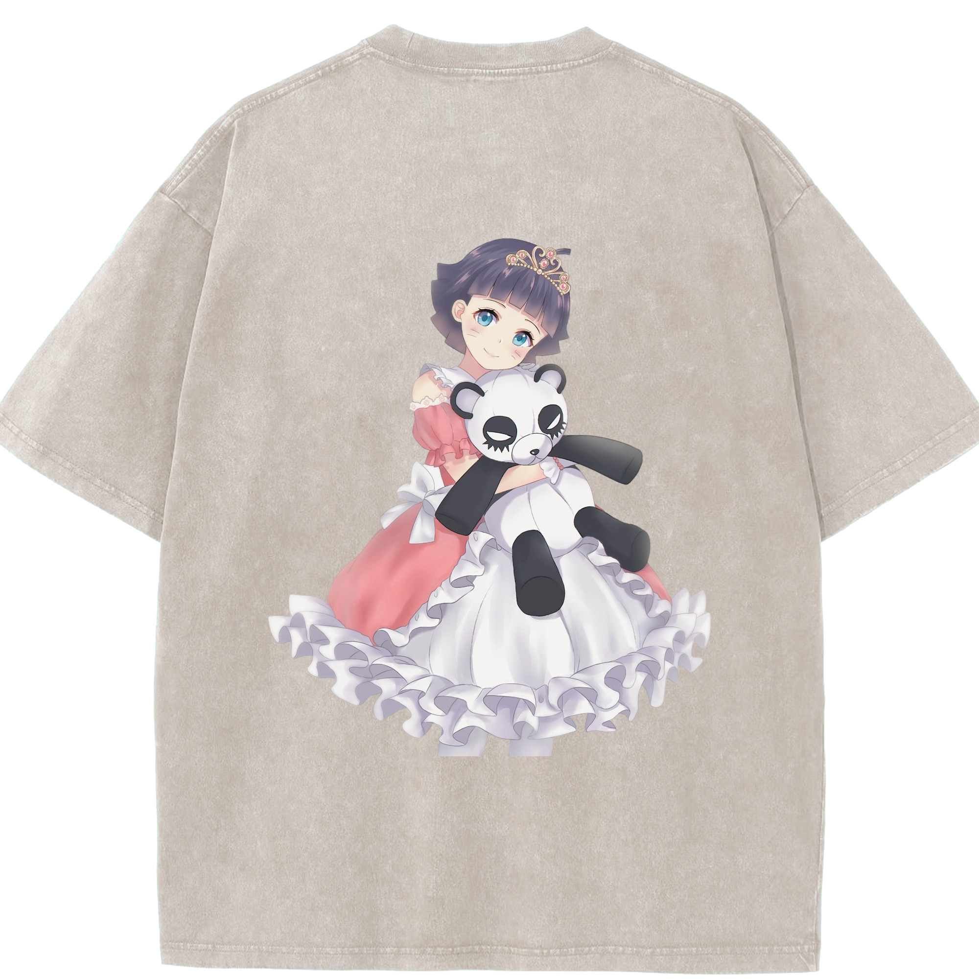 （画像用） NARUTO -ナルト- うずまき ヒマワリ Uzumaki Himawari 綿100% ヴィンテージ風 半袖Tシャツ（背面プリント）