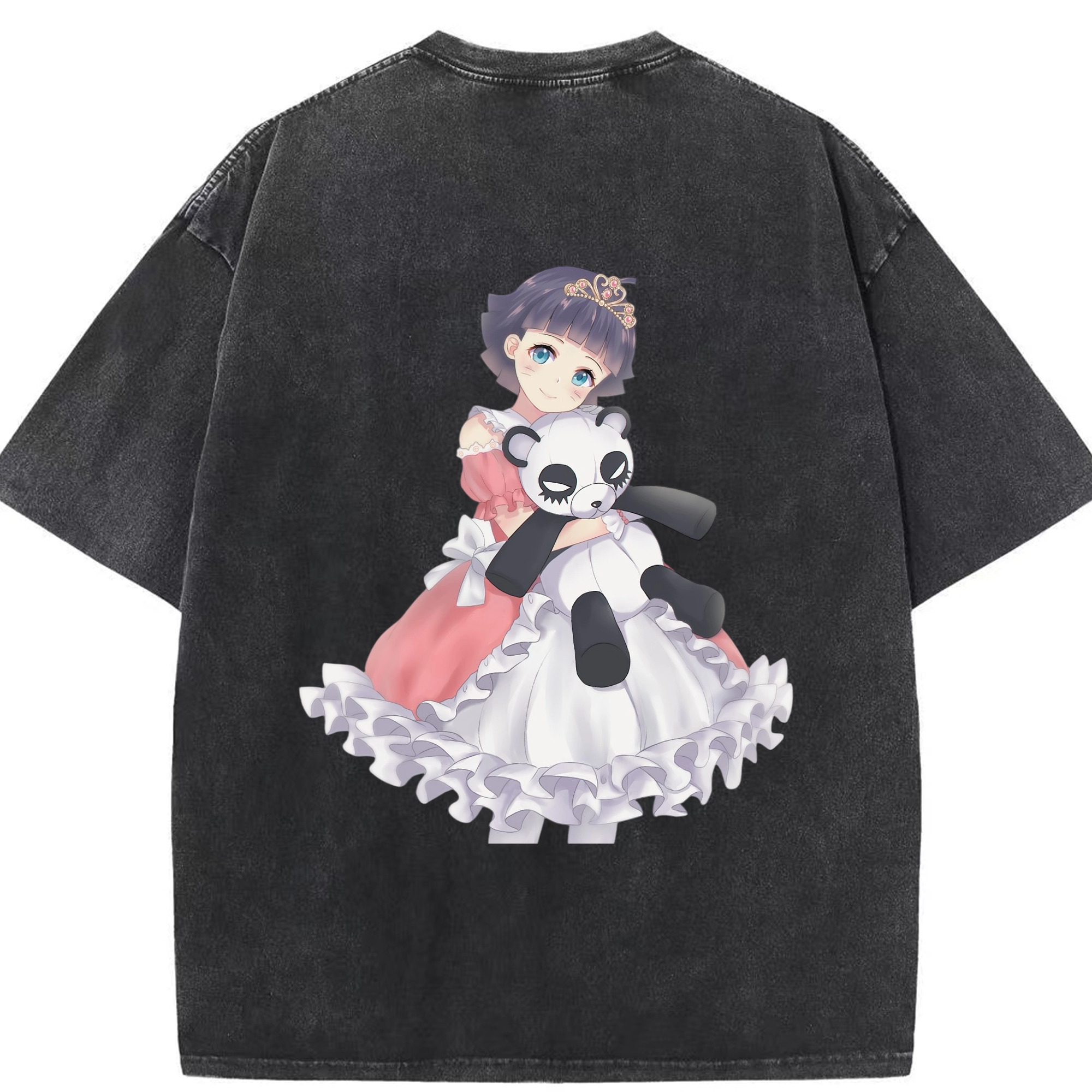 （画像用） NARUTO -ナルト- うずまき ヒマワリ Uzumaki Himawari 綿100% ヴィンテージ風 半袖Tシャツ（背面プリント）