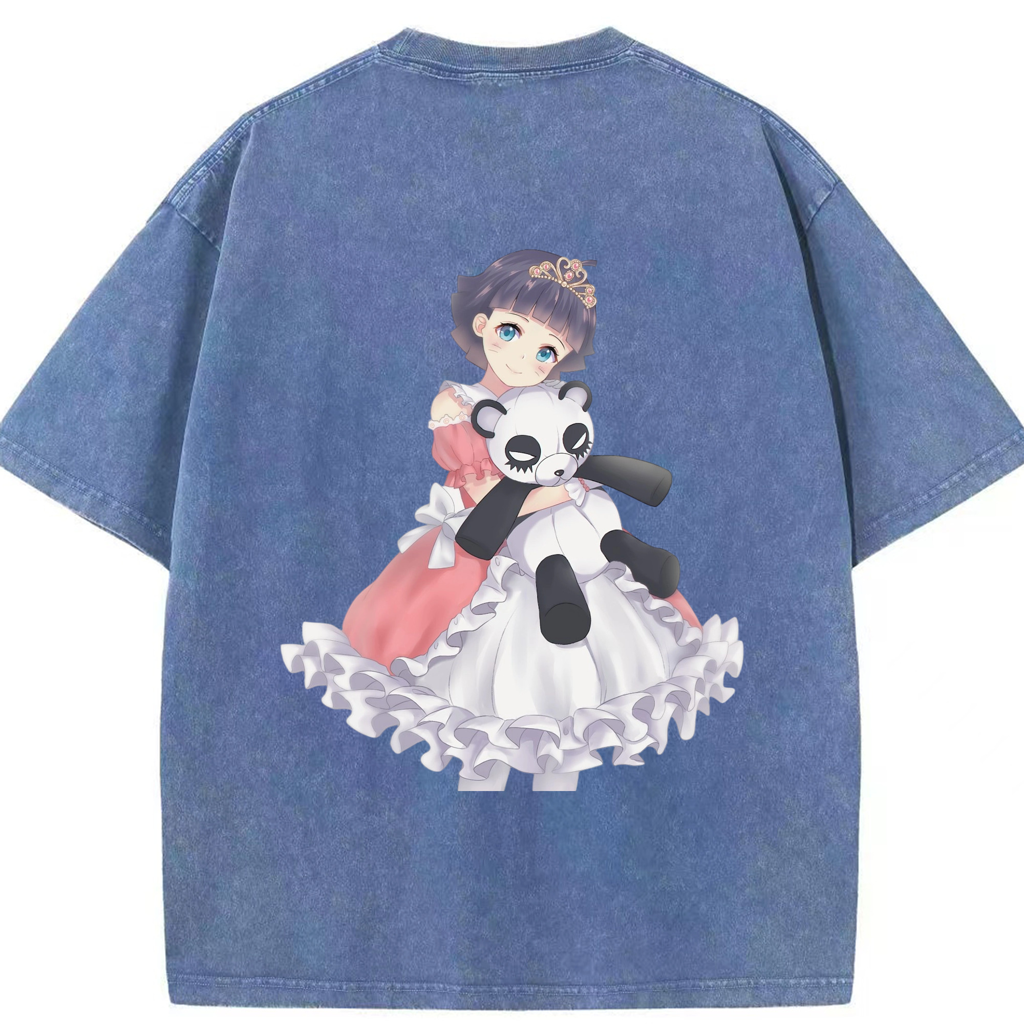 （画像用） NARUTO -ナルト- うずまき ヒマワリ Uzumaki Himawari 綿100% ヴィンテージ風 半袖Tシャツ（背面プリント）