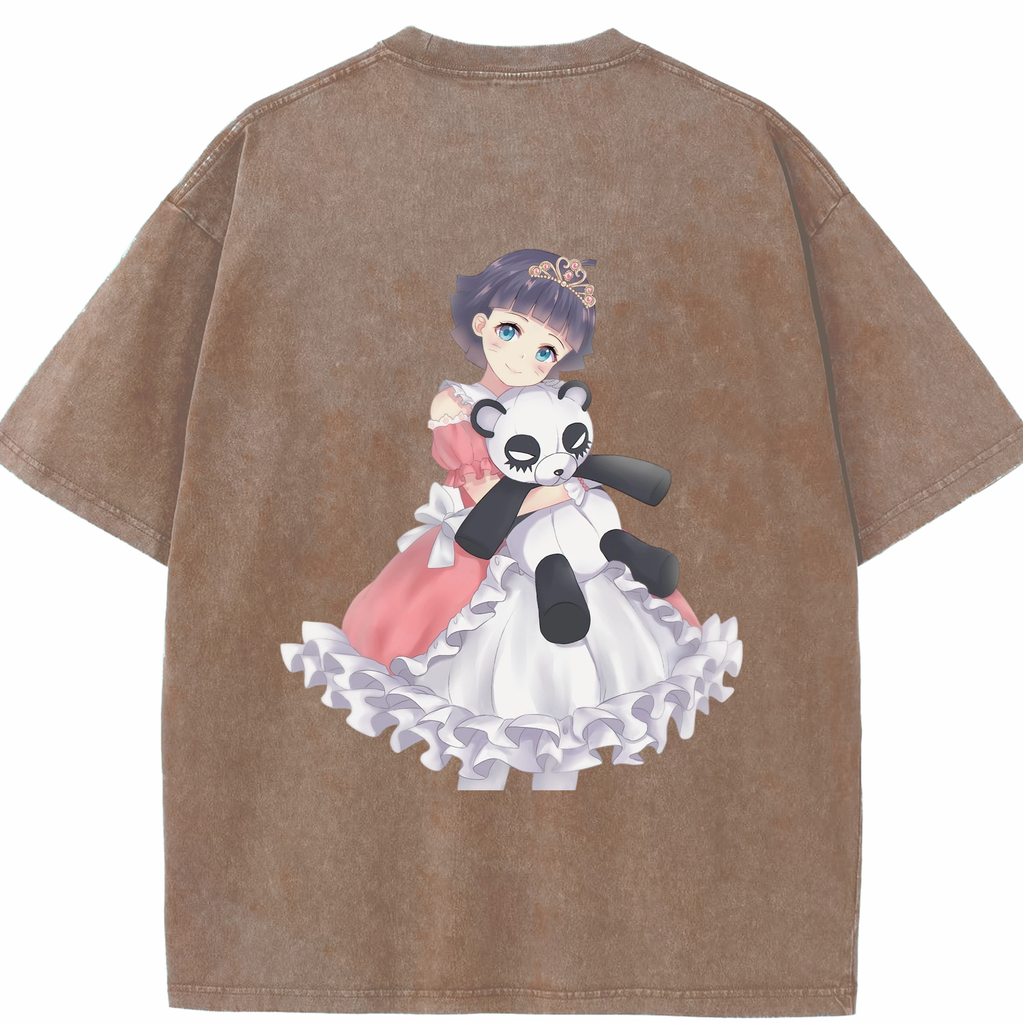 （画像用） NARUTO -ナルト- うずまき ヒマワリ Uzumaki Himawari 綿100% ヴィンテージ風 半袖Tシャツ（背面プリント）