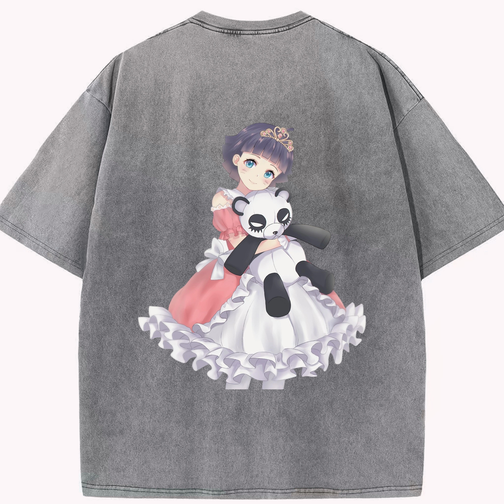 （画像用） NARUTO -ナルト- うずまき ヒマワリ Uzumaki Himawari 綿100% ヴィンテージ風 半袖Tシャツ（背面プリント）
