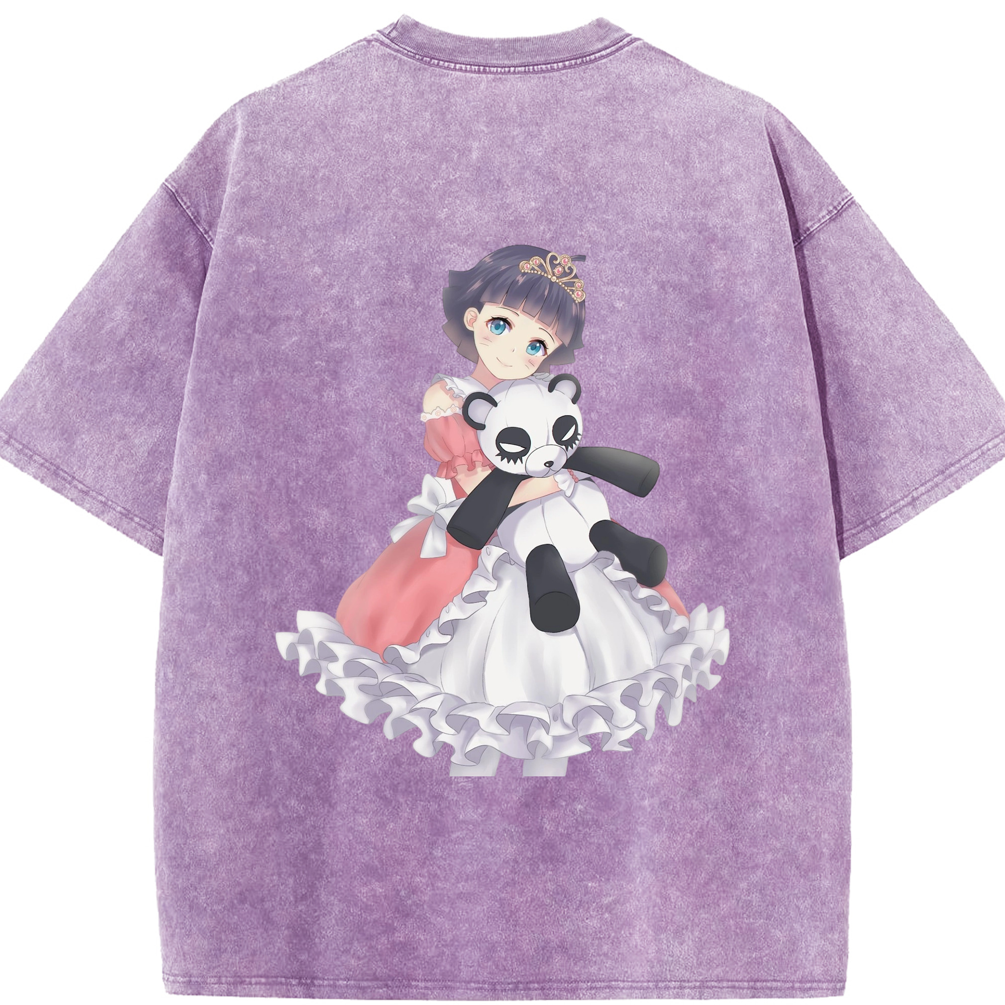 （画像用） NARUTO -ナルト- うずまき ヒマワリ Uzumaki Himawari 綿100% ヴィンテージ風 半袖Tシャツ（背面プリント）