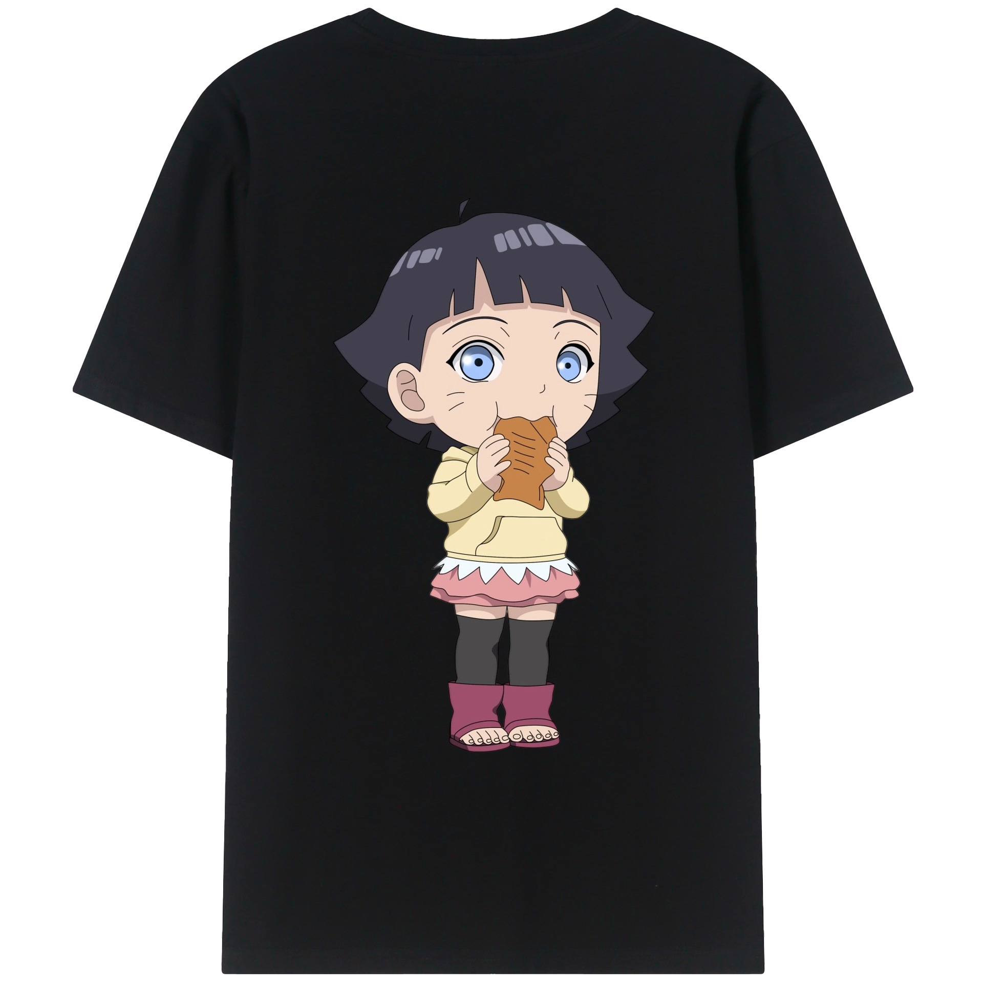 （画像用） NARUTO -ナルト- うずまき ヒマワリ Uzumaki Himawari 綿100％ メンズ半袖Tシャツ（バックプリント） 通気性
